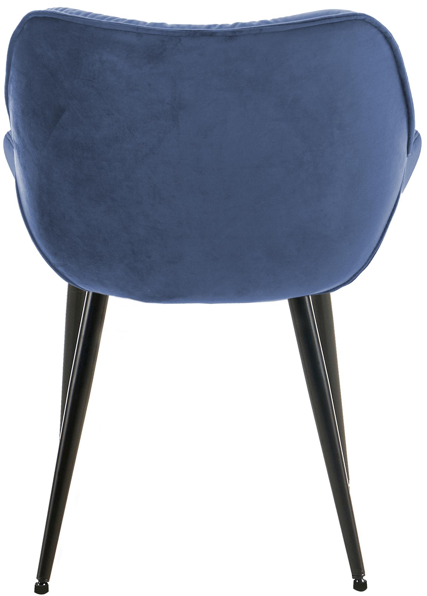 Chaise de salle à manger Tanna en Velours avec Piètement en Métal noir
