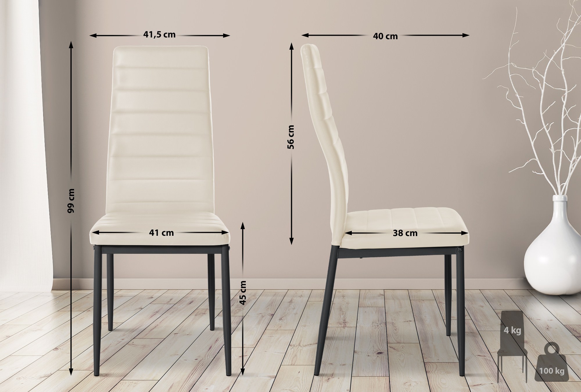 Lot de 6 chaises de salle à manger Mayfair