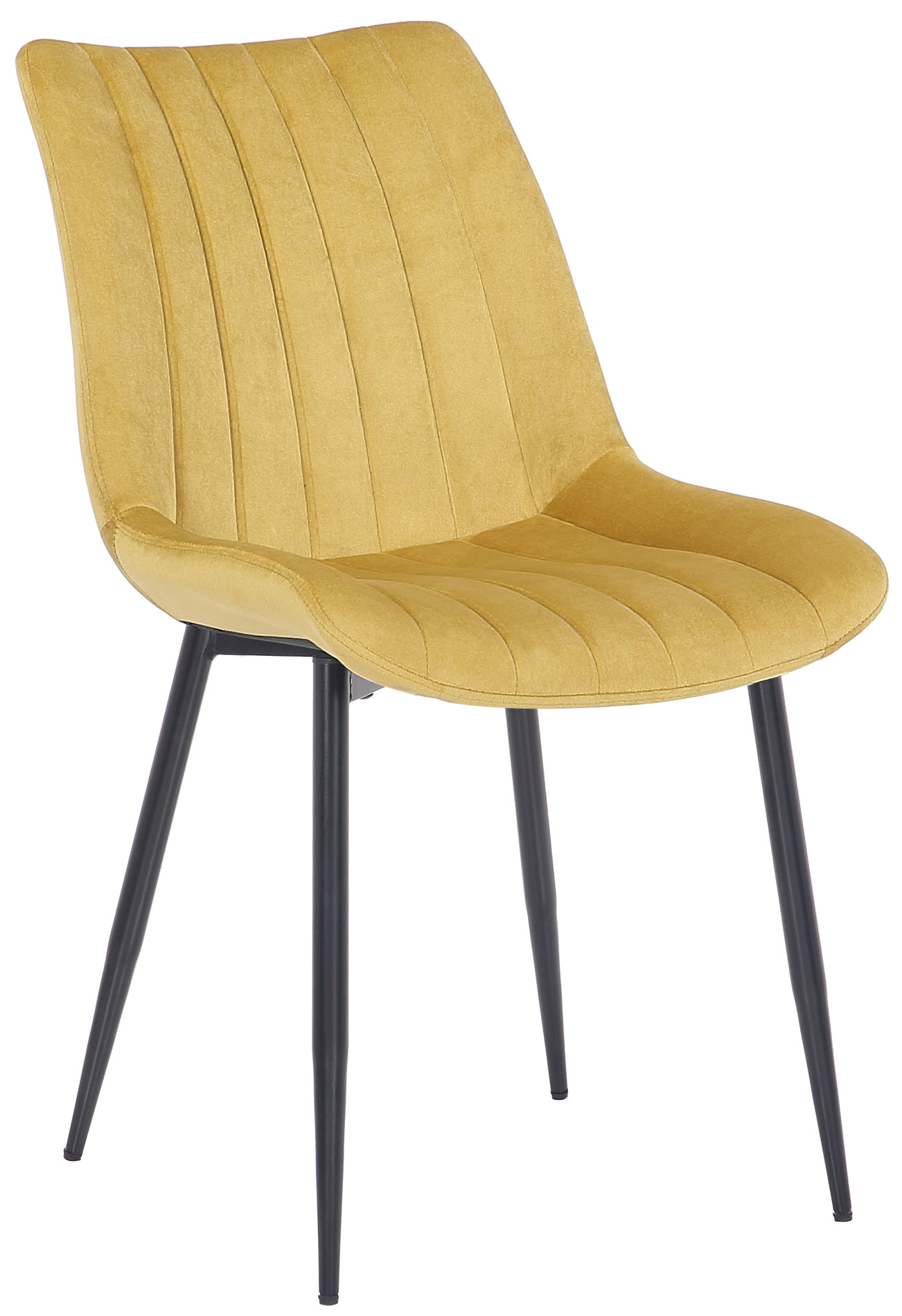 Lot de 2 Chaises de salle à manger Rahden en Velours avec Piètement en métal noir
