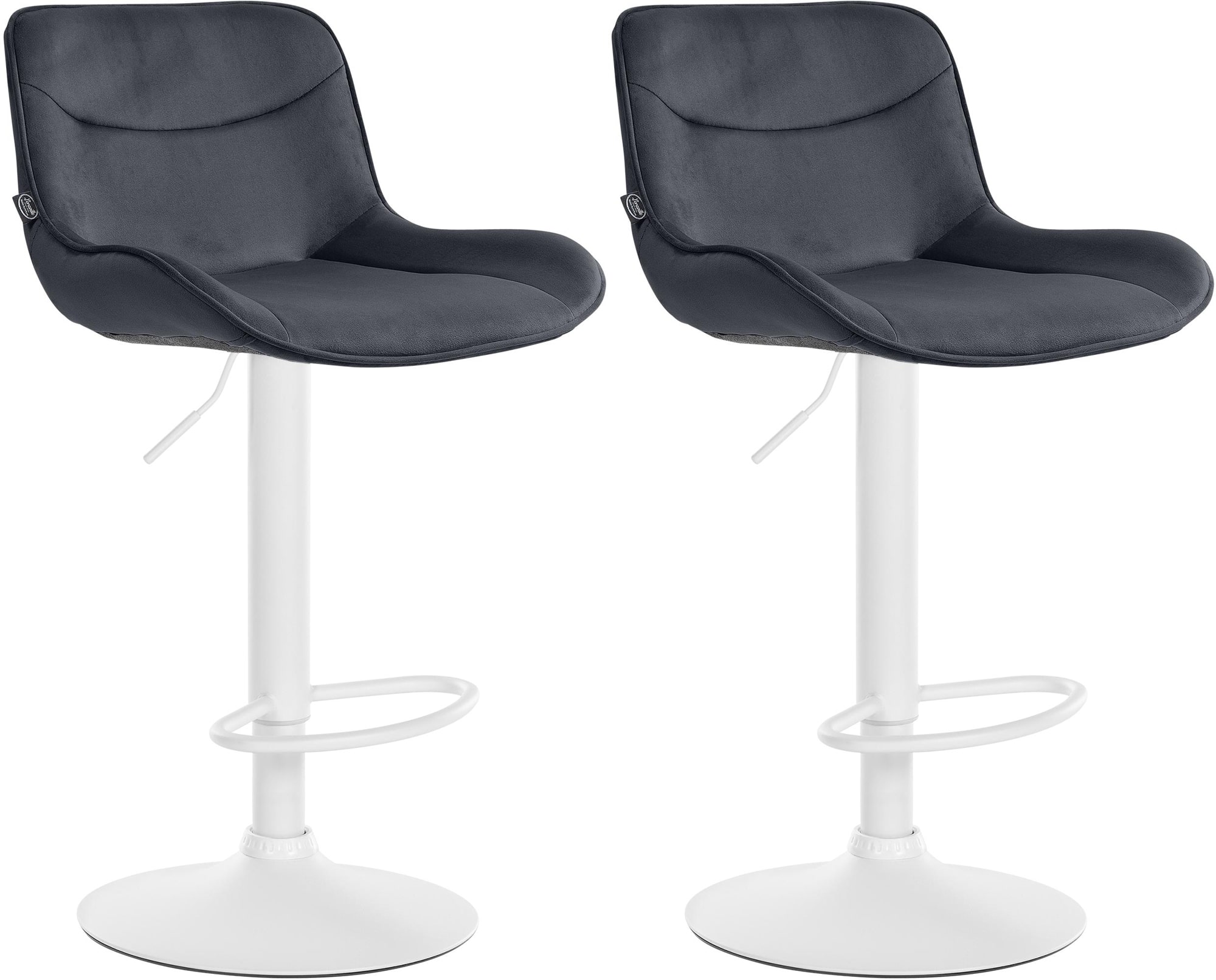 Lot de 2 tabourets de bar Vonore velours