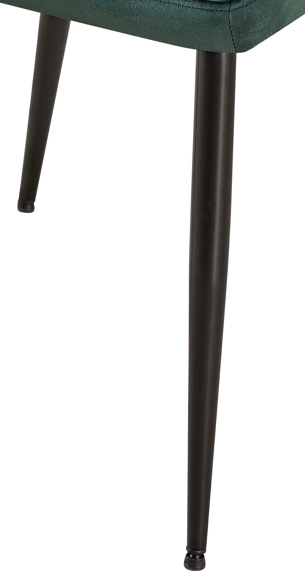 Lot de 4 Chaises de salle à manger Emia en Velours avec Piètement en Métal noir