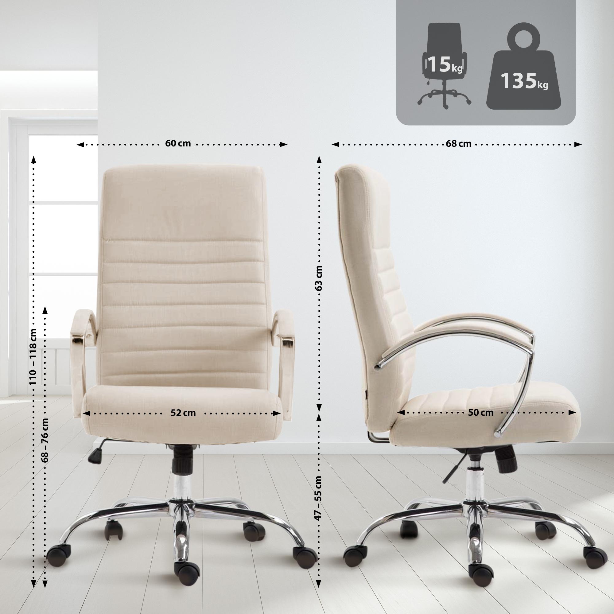 Fauteuil de bureau Valais en tissu