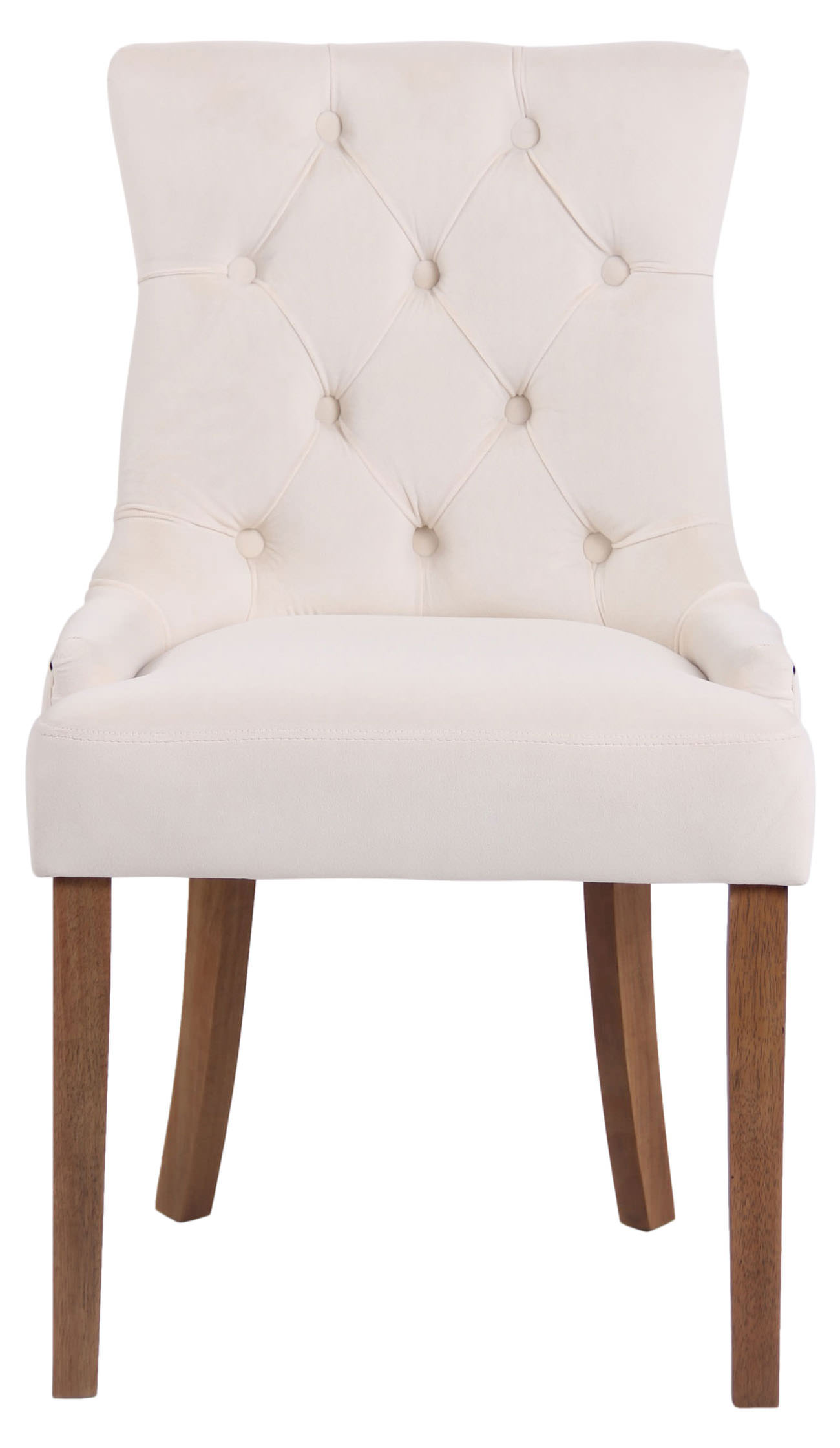 Lot de 4 Chaises de salle à manger Aberdeen en Velours Piètement en bois d'hévéa