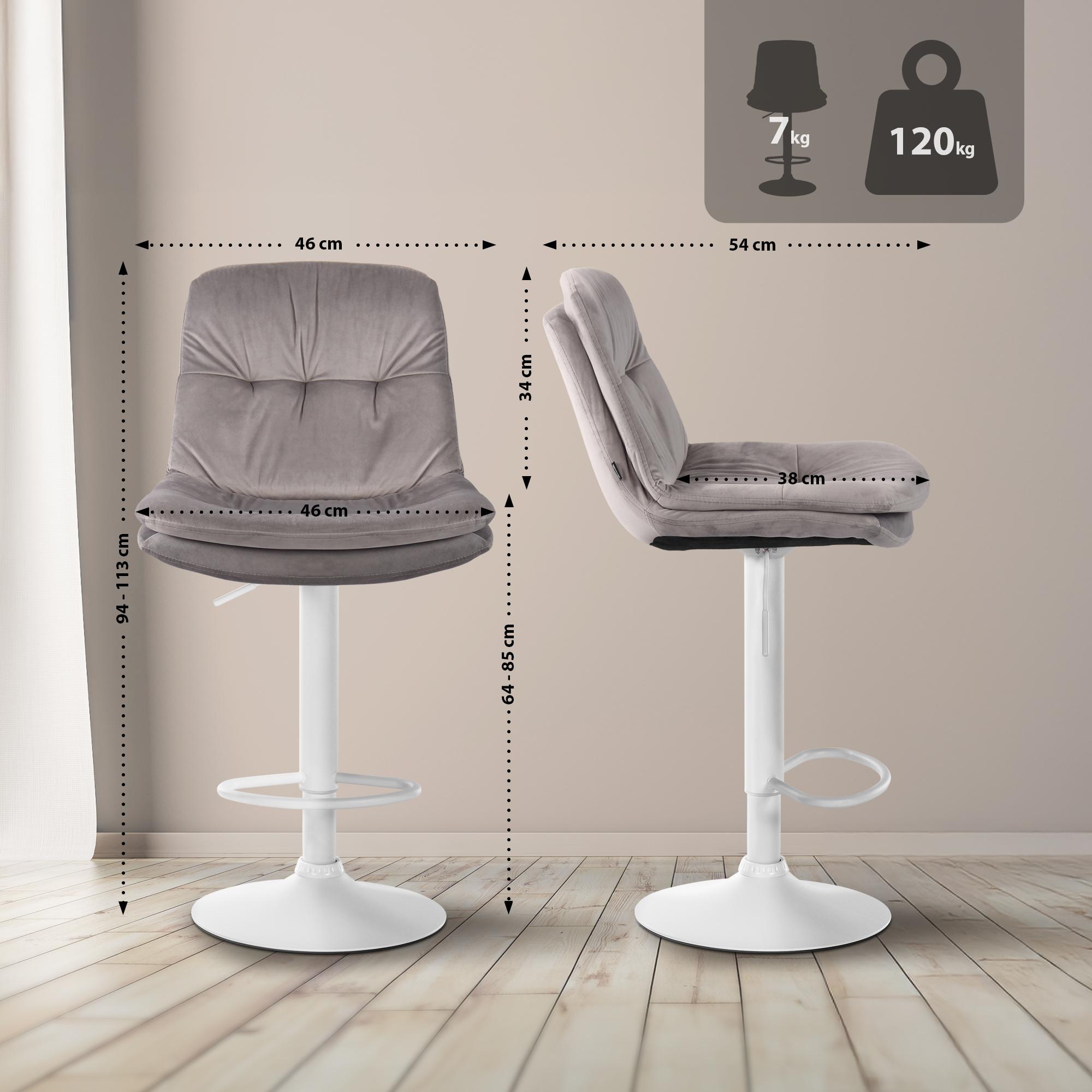Tabouret de bar Laurel velours