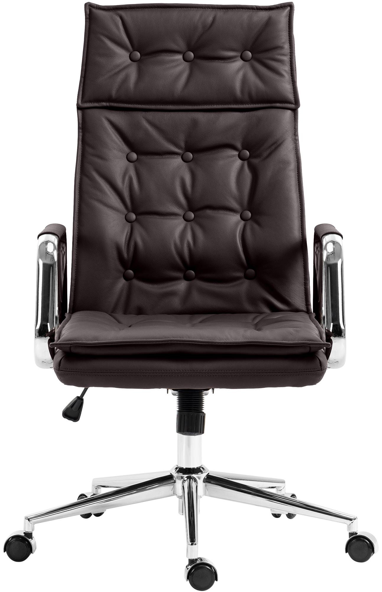 Chaise de bureau Sotira en cuir véritable
