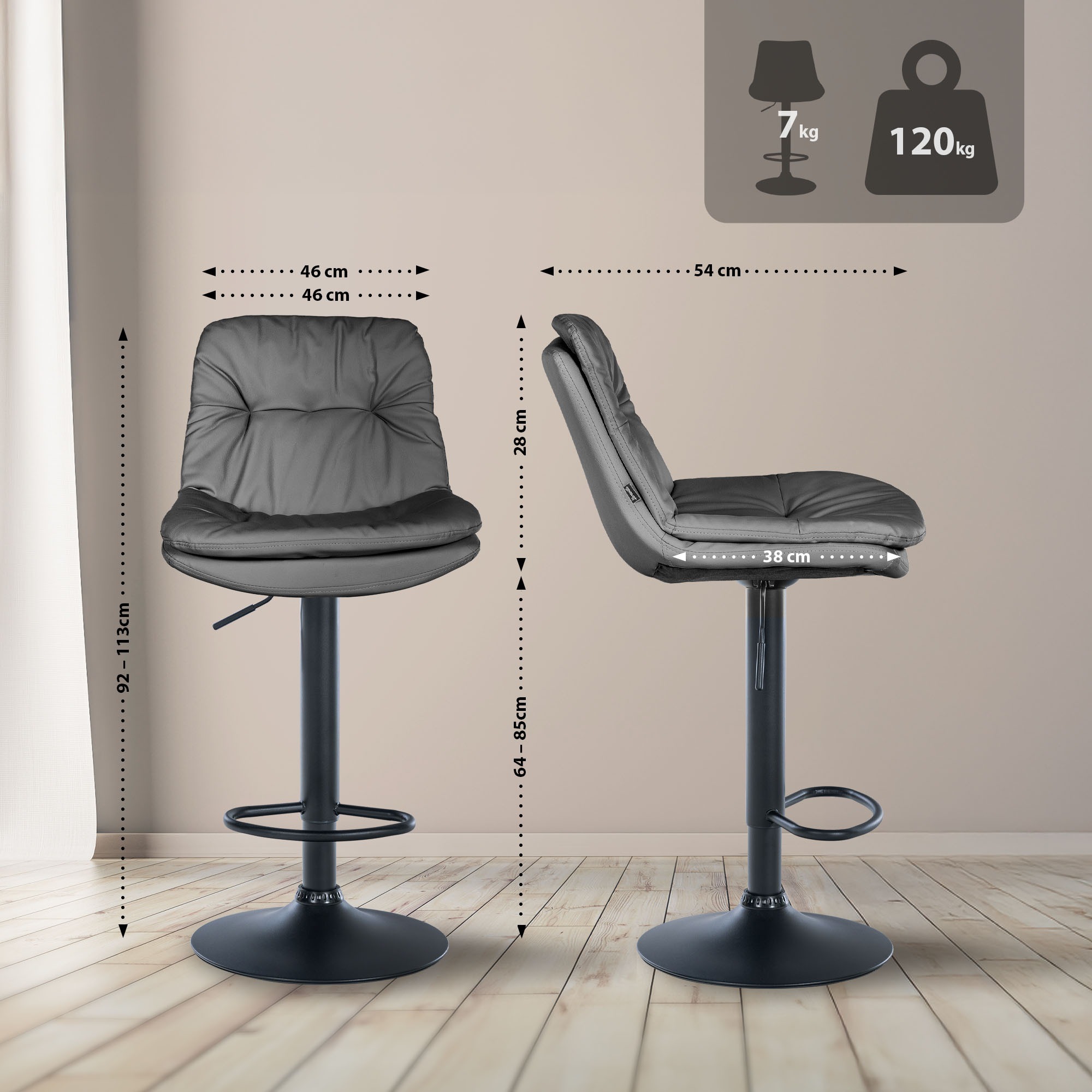 Tabouret de bar Laurel similicuir