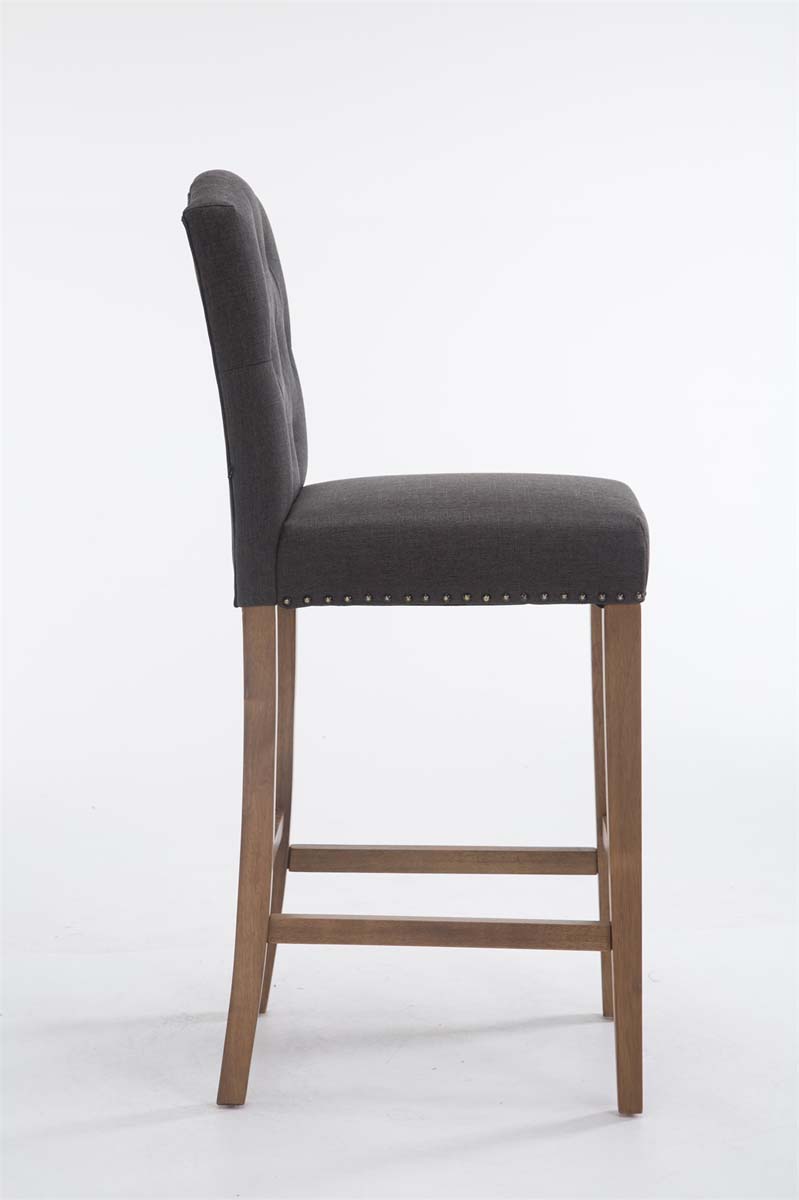 Tabouret de bar Louise tissu piètement antique