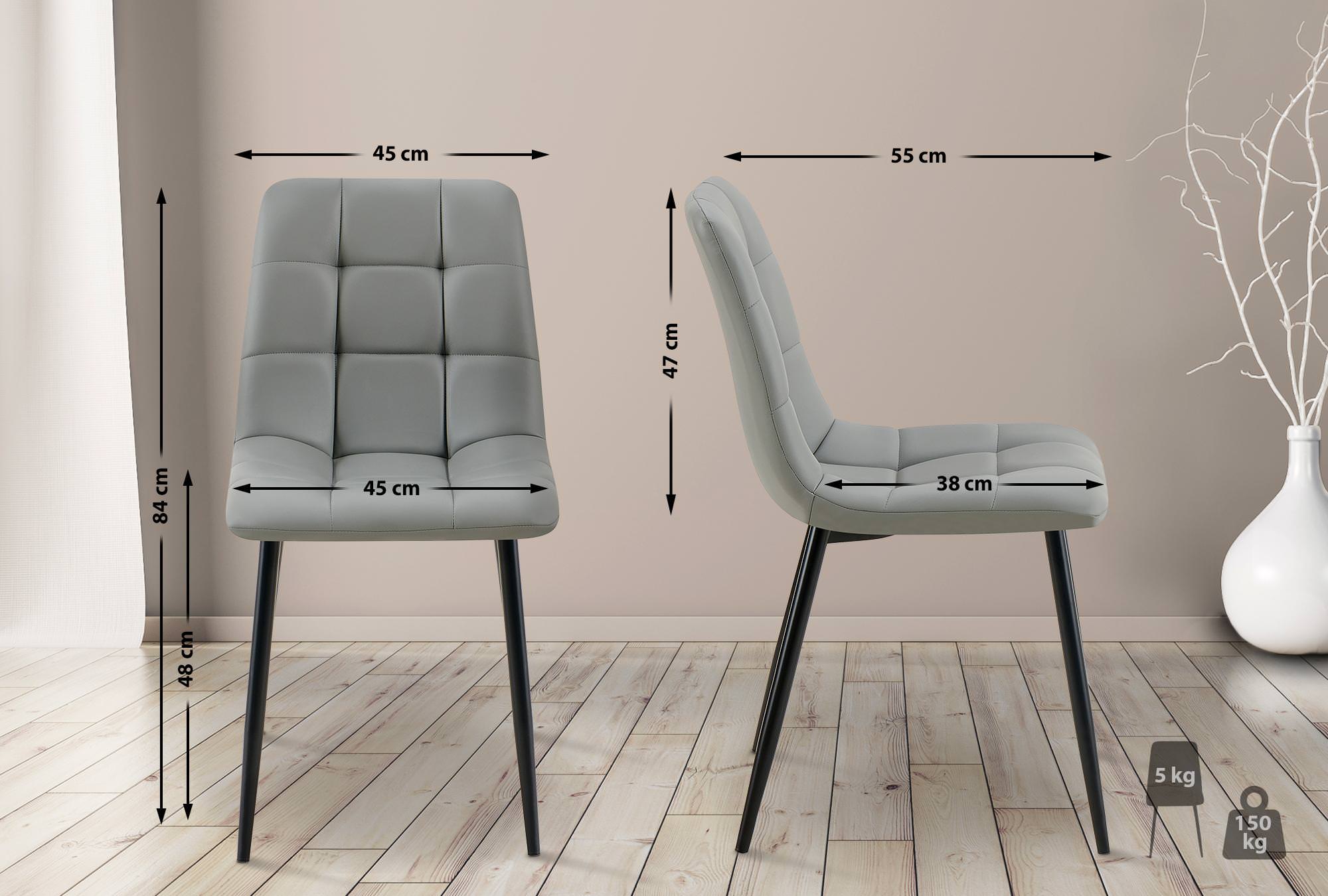 Lot de 4 chaises de salle à manger Antibes similicuir