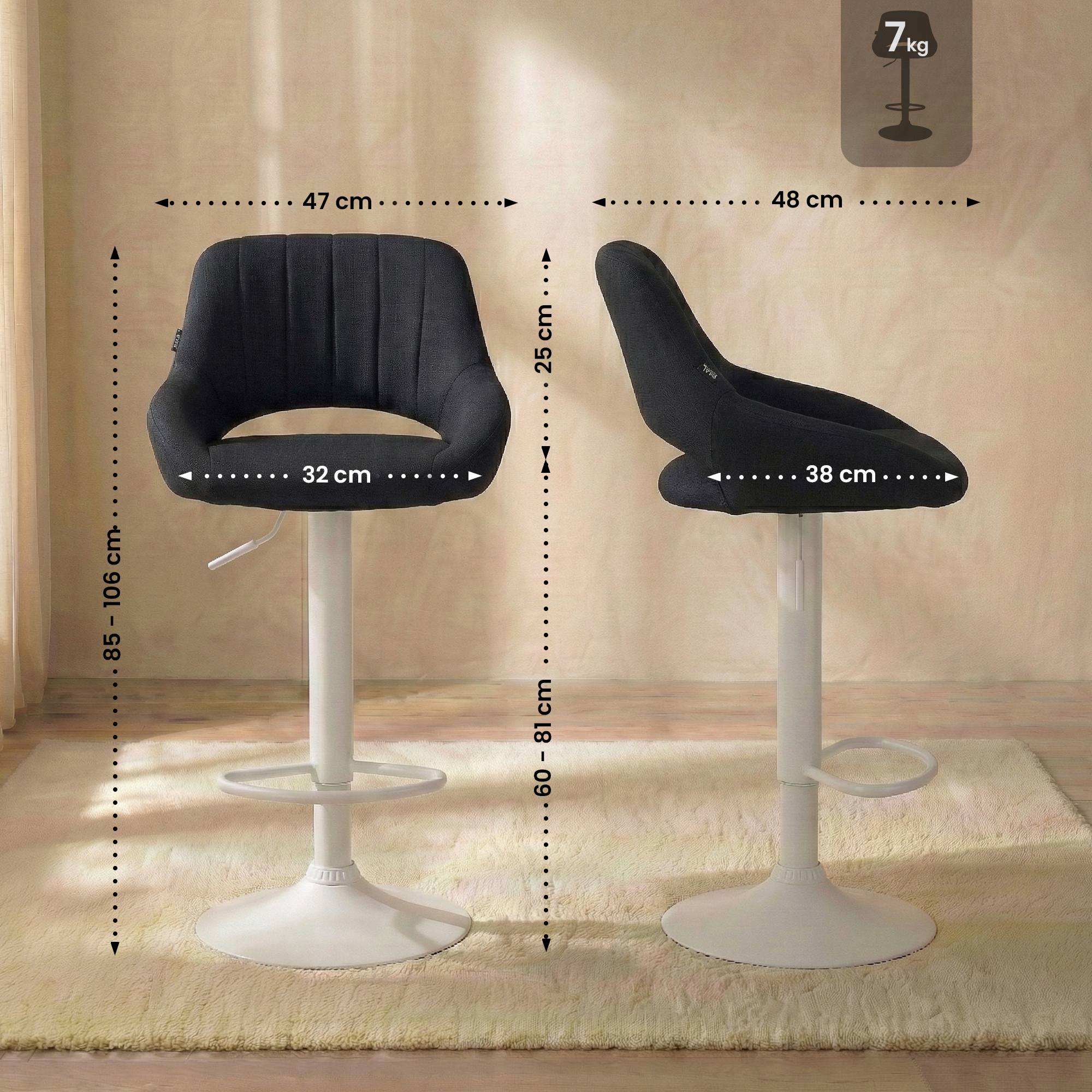 Lot de 2 tabourets de bar Milet en tissu