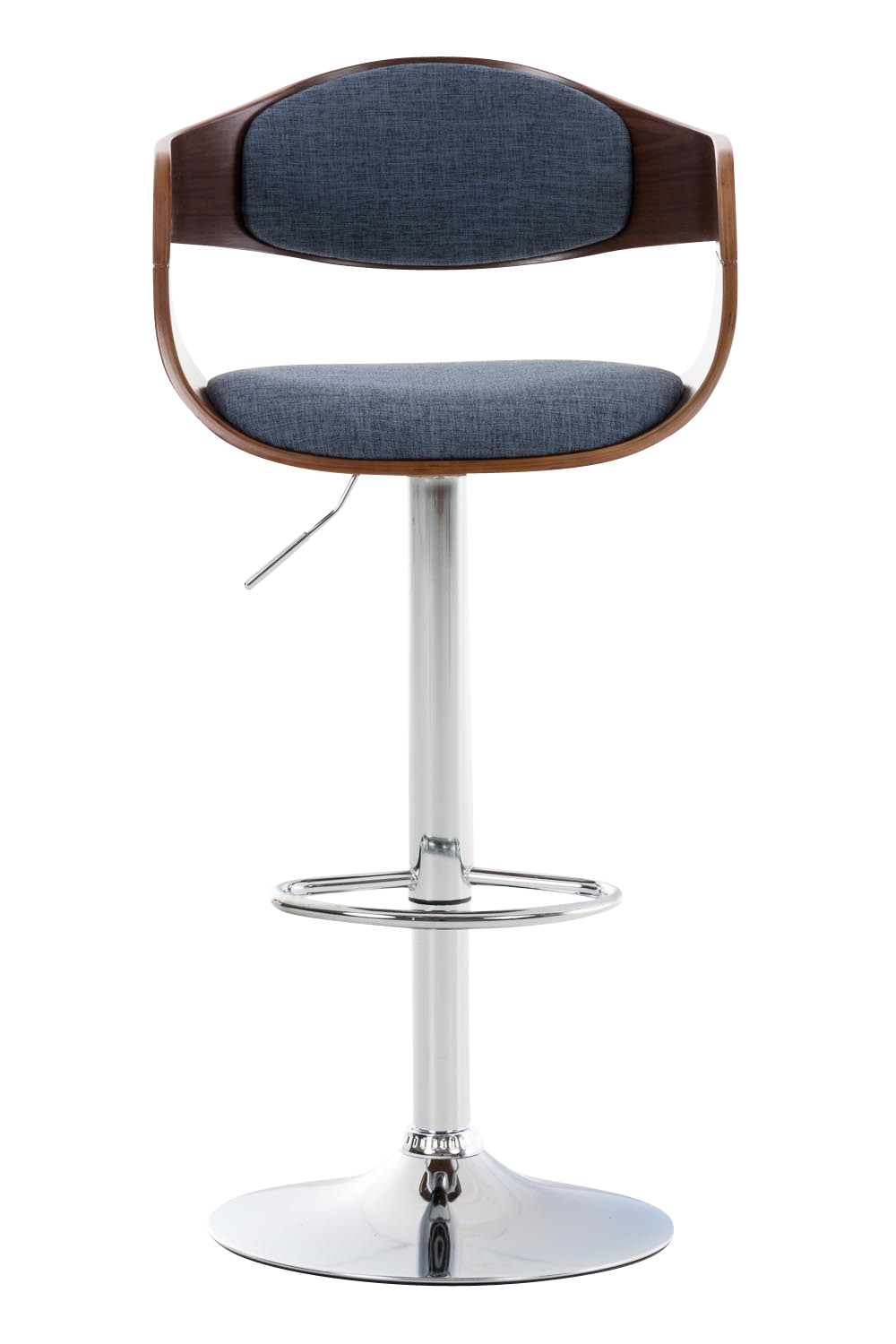 Lot de 2 tabourets de bar Kingston en tissu avec piètement en métal aspect chromé