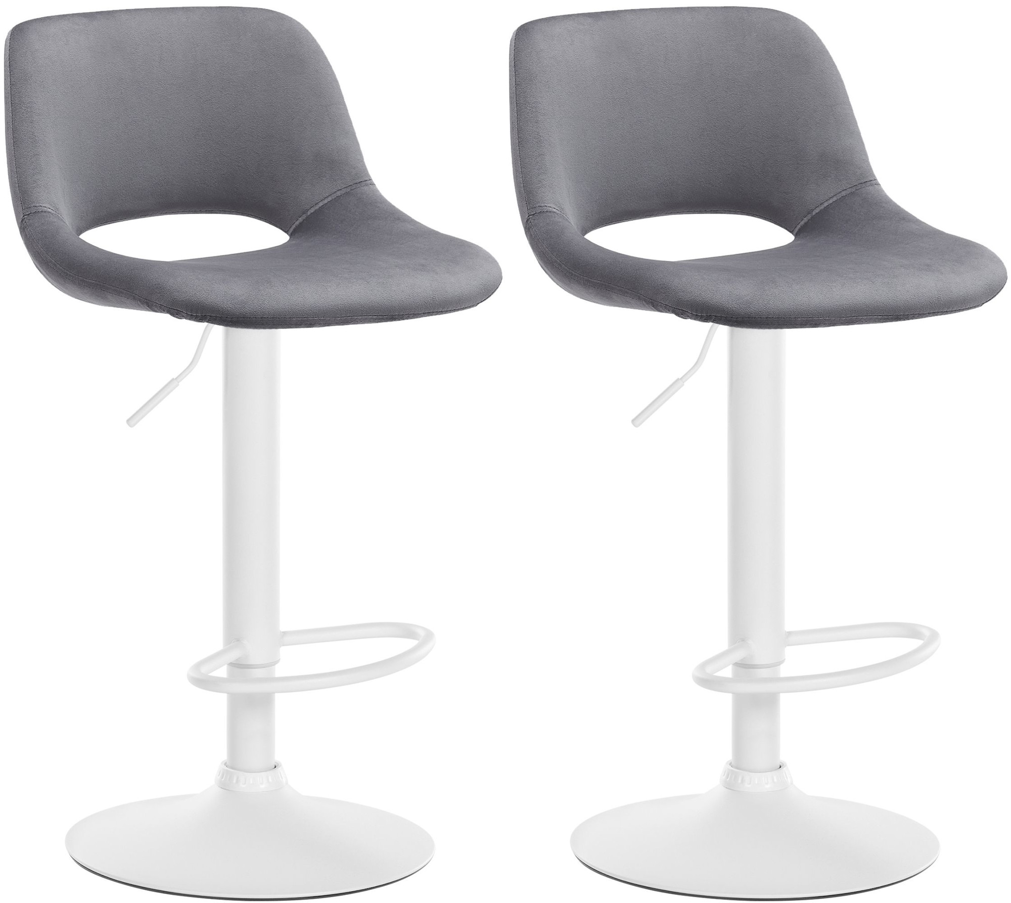 Lot de 2 tabourets de bar Camden velours