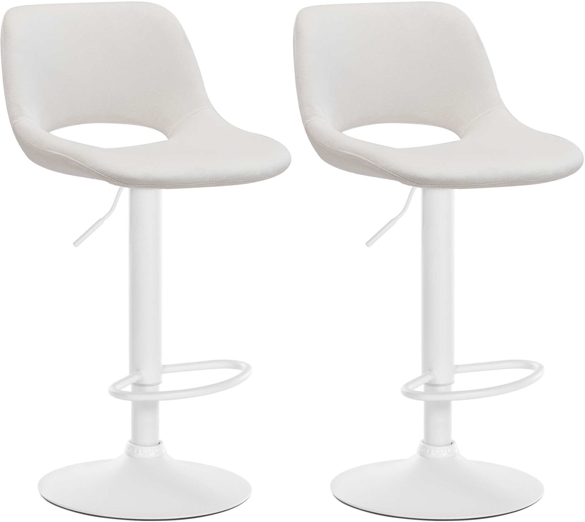 Lot de 2 tabourets de bar Camden velours