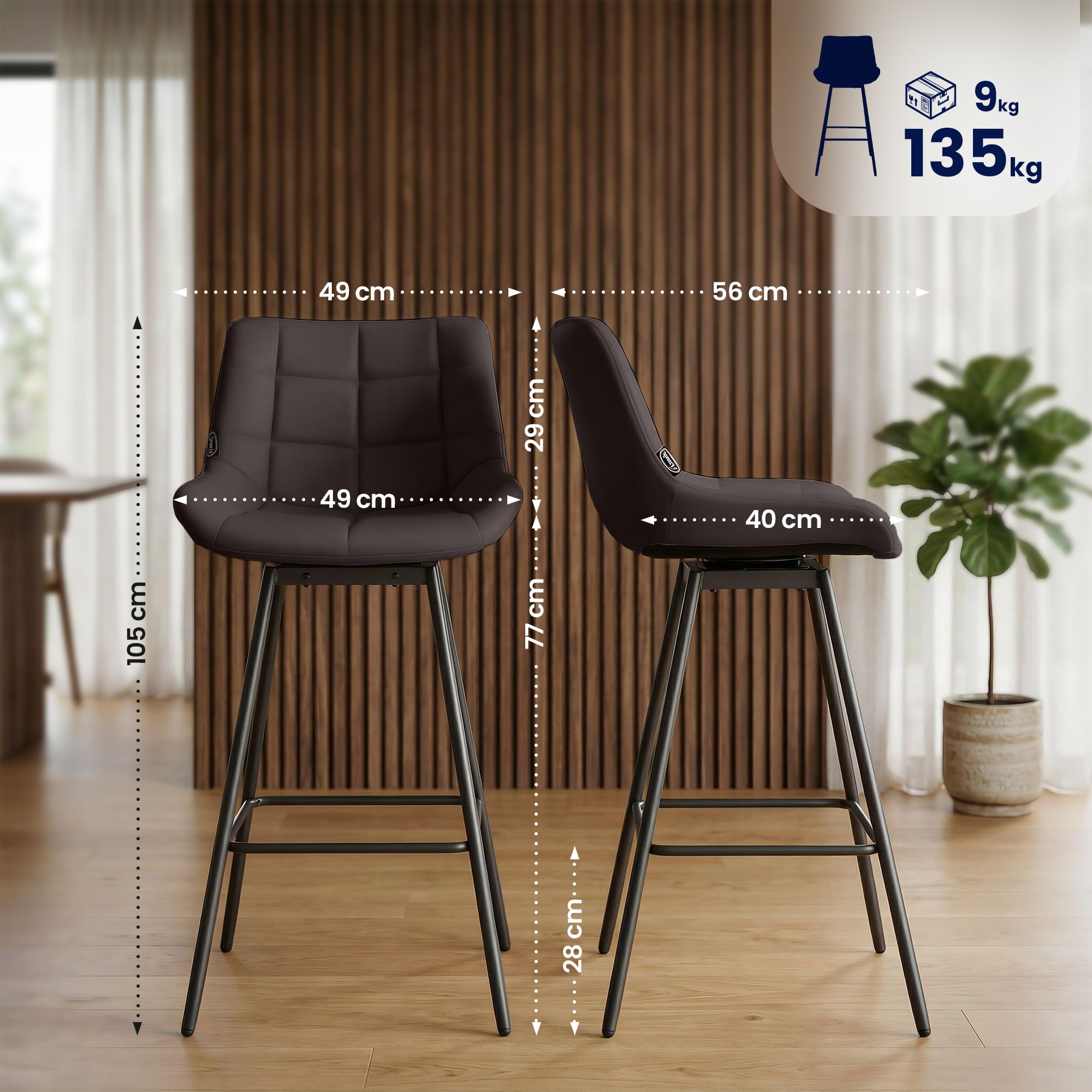 Tabouret de bar Weston pivotant
