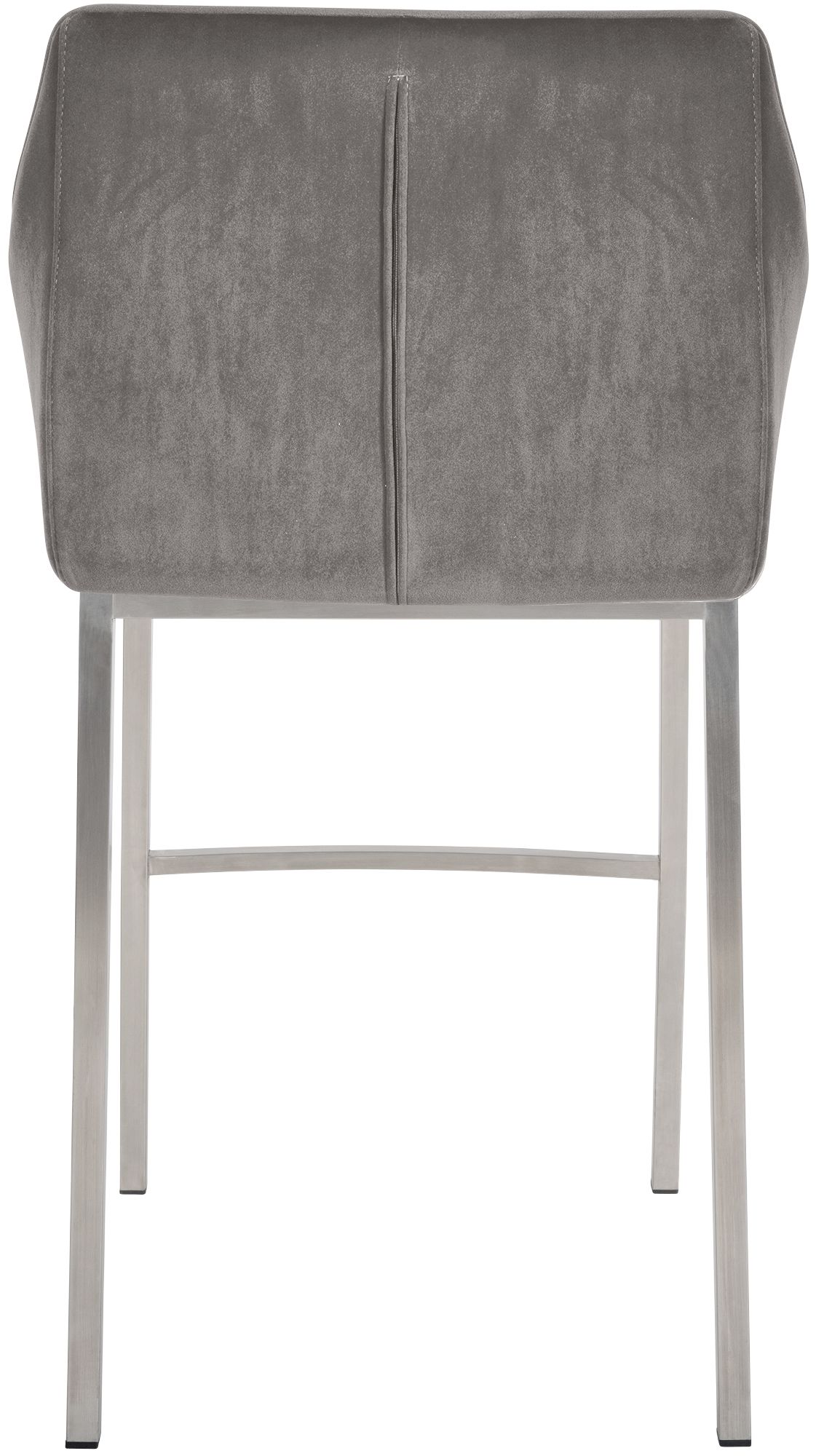 Lot de 2 tabourets de bar Damaso en velours avec piètement à quatre pieds