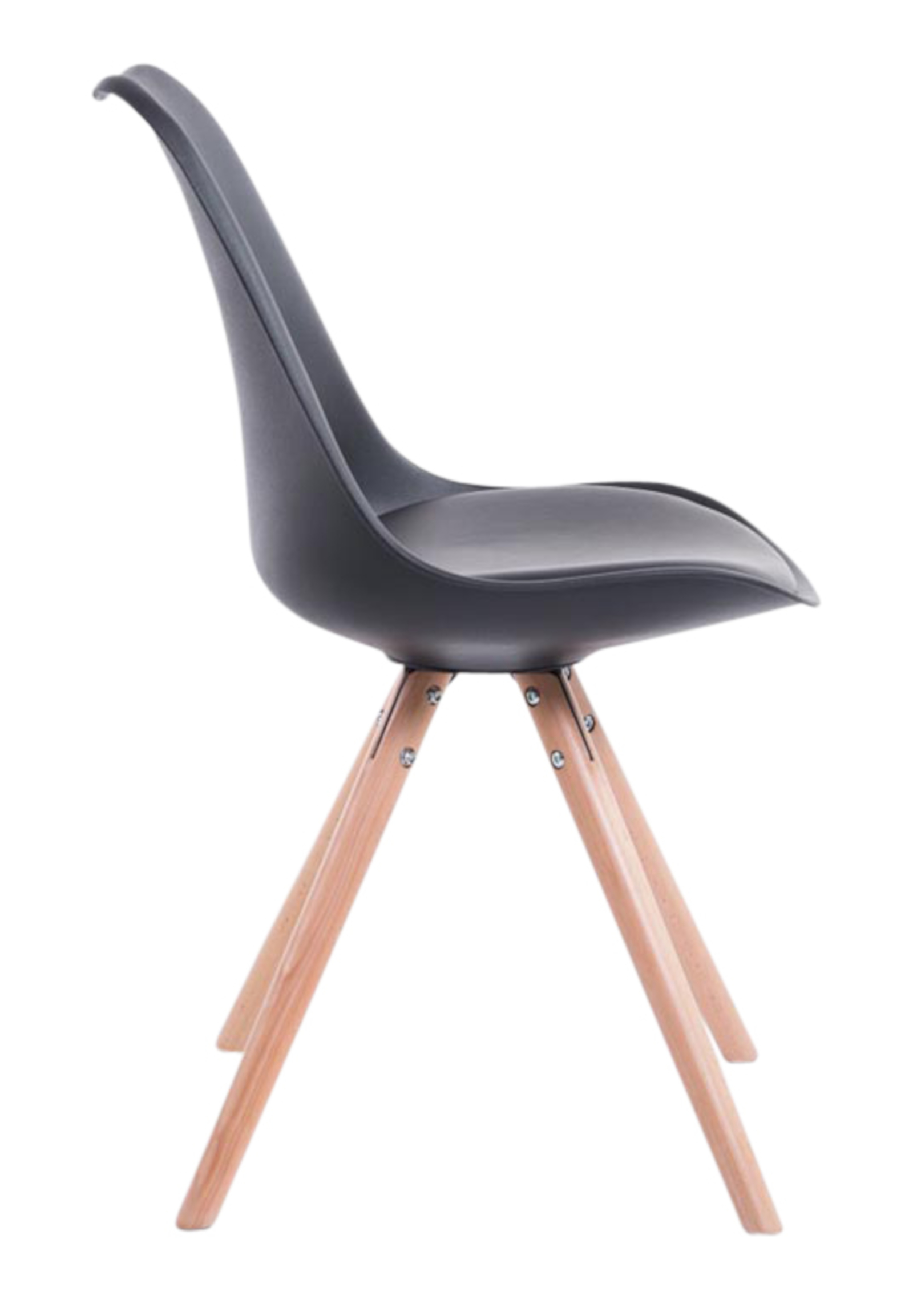 Lot de 4 Chaises de salle à manger Toulouse Similicuir Pieds ronds bois