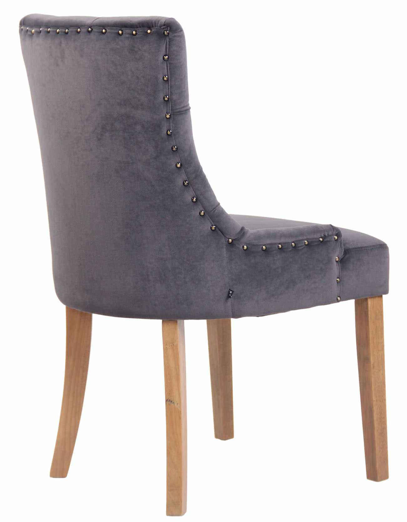 Chaise de salle à manger Aberdeen en Velours avec Piètement en bois d'hévéa