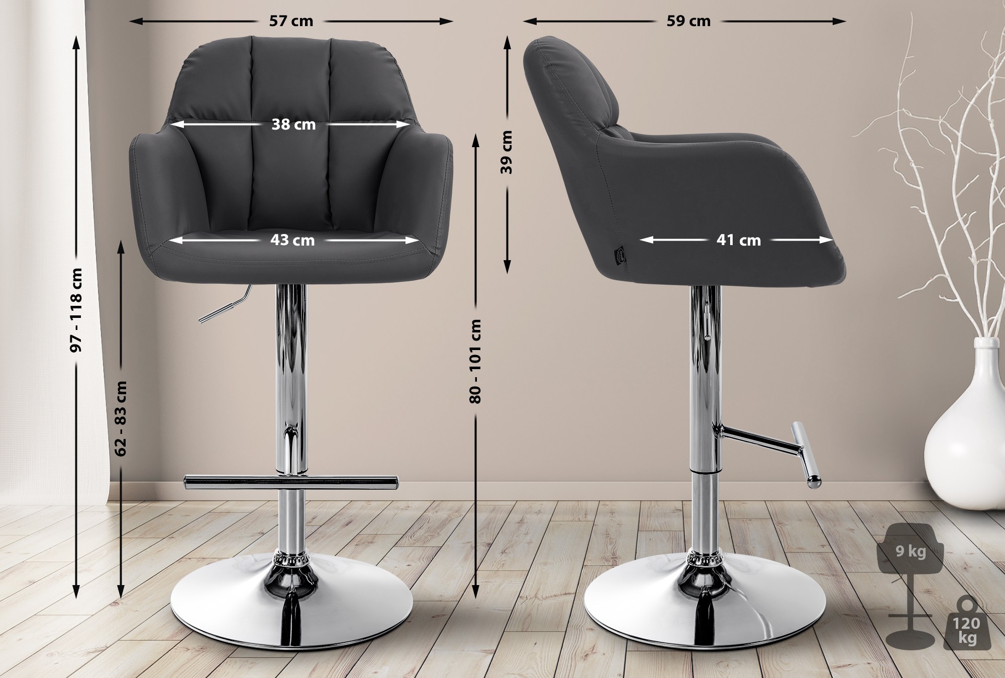 Tabouret de bar Natoma similicuir