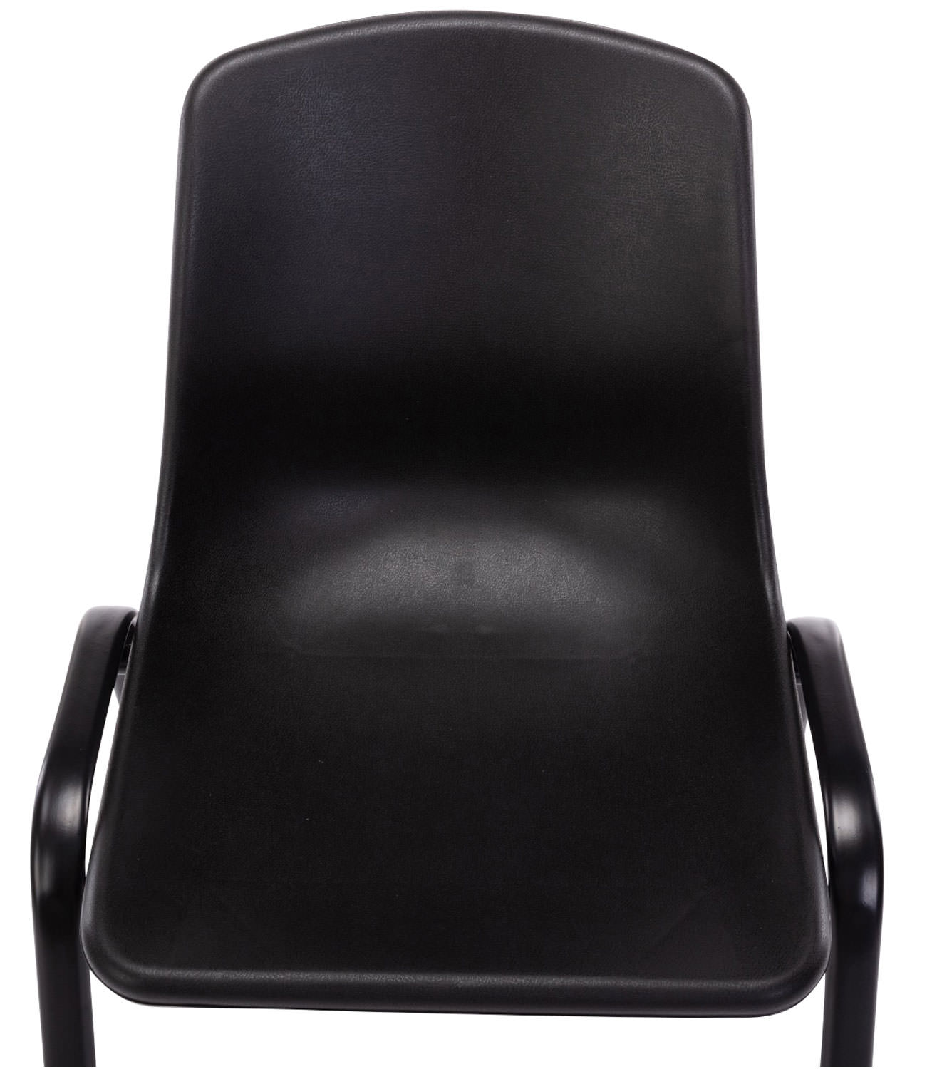 Lot de 4 chaises empilables Nowra avec assise en plastique et Pieds en métal noir mat