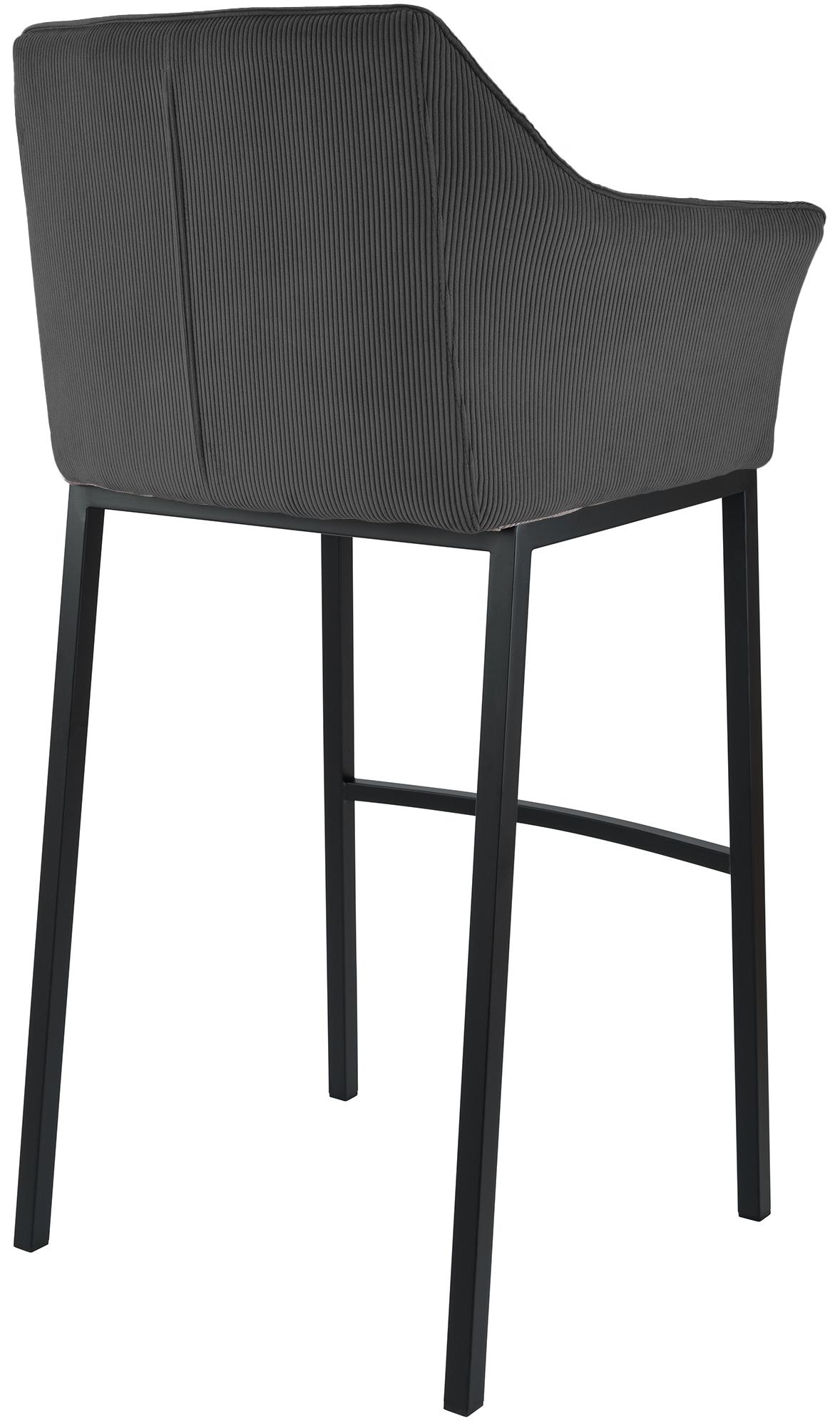 Tabouret de Bar Damaso en Velours Côtelé avec Piétement à Quatre Pieds