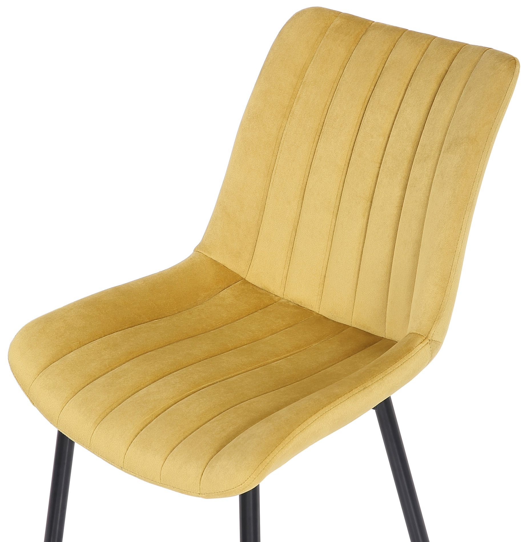 Chaise de salle à manger Rahden en Velours avec Piètement en métal noir