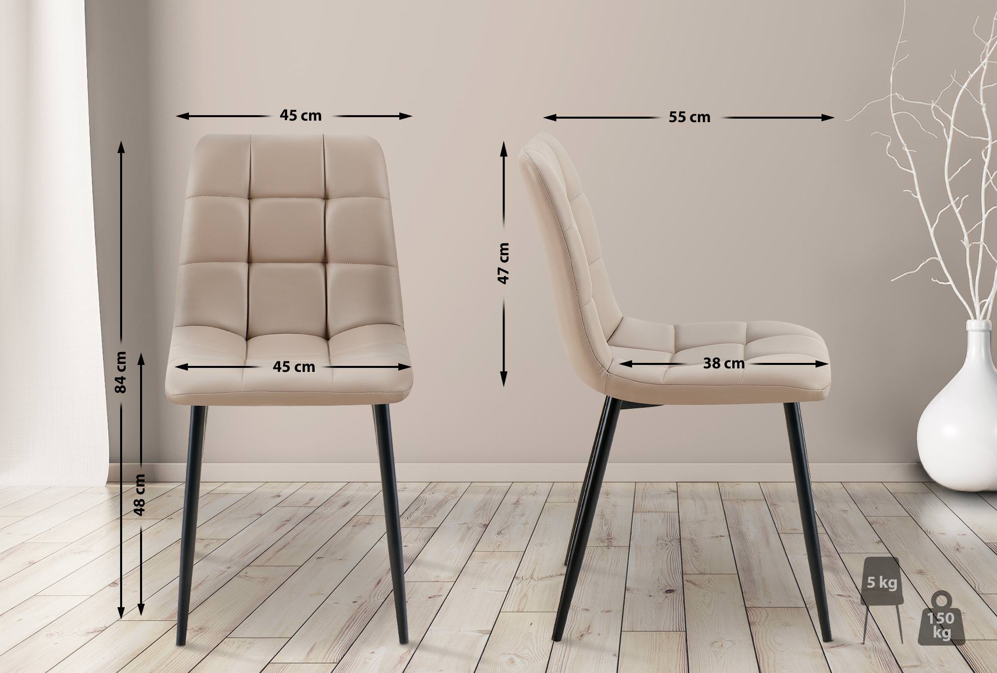 Lot de 4 chaises de salle à manger Antibes similicuir