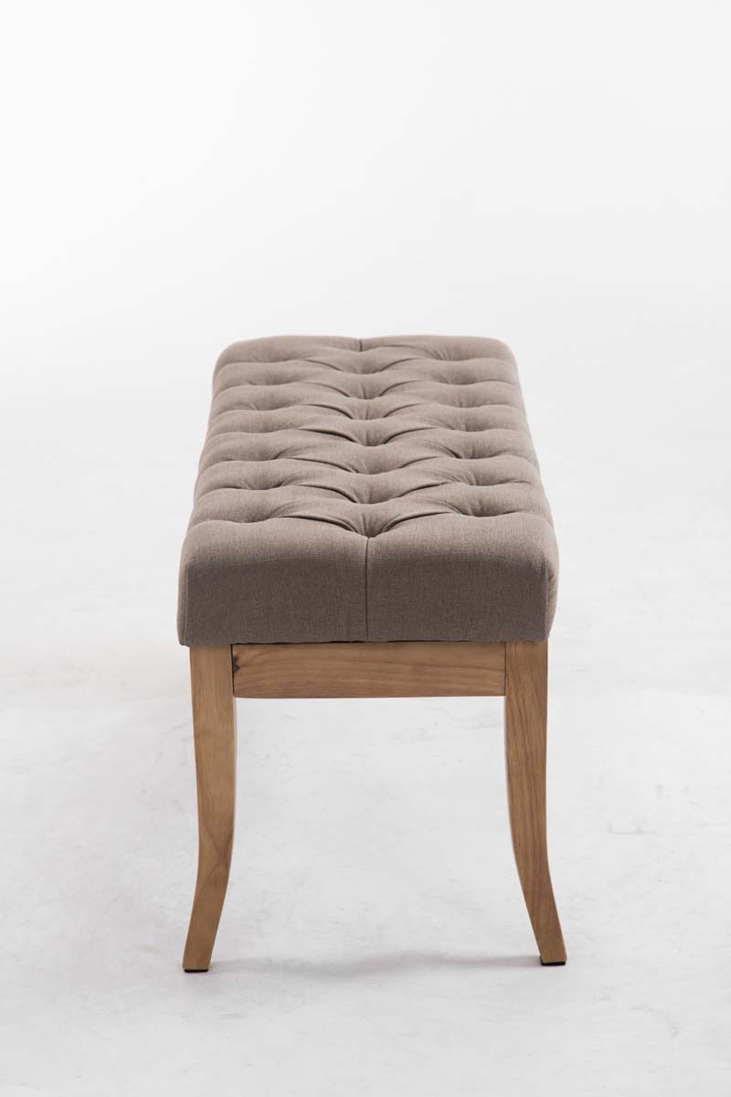 Banc Ramses tissu pieds antique clair