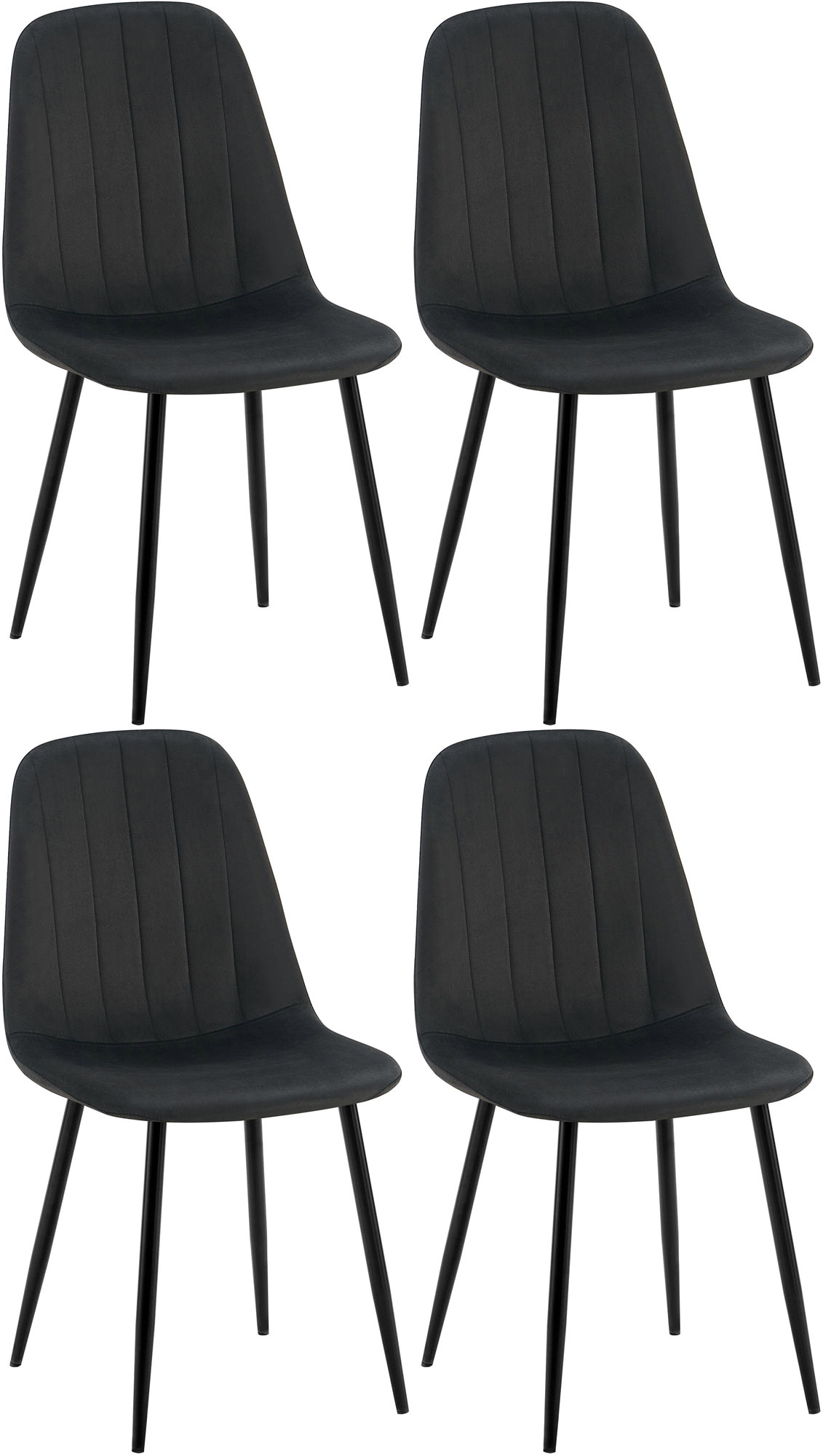 Lot de 4 chaises de salle à manger Baxter velours