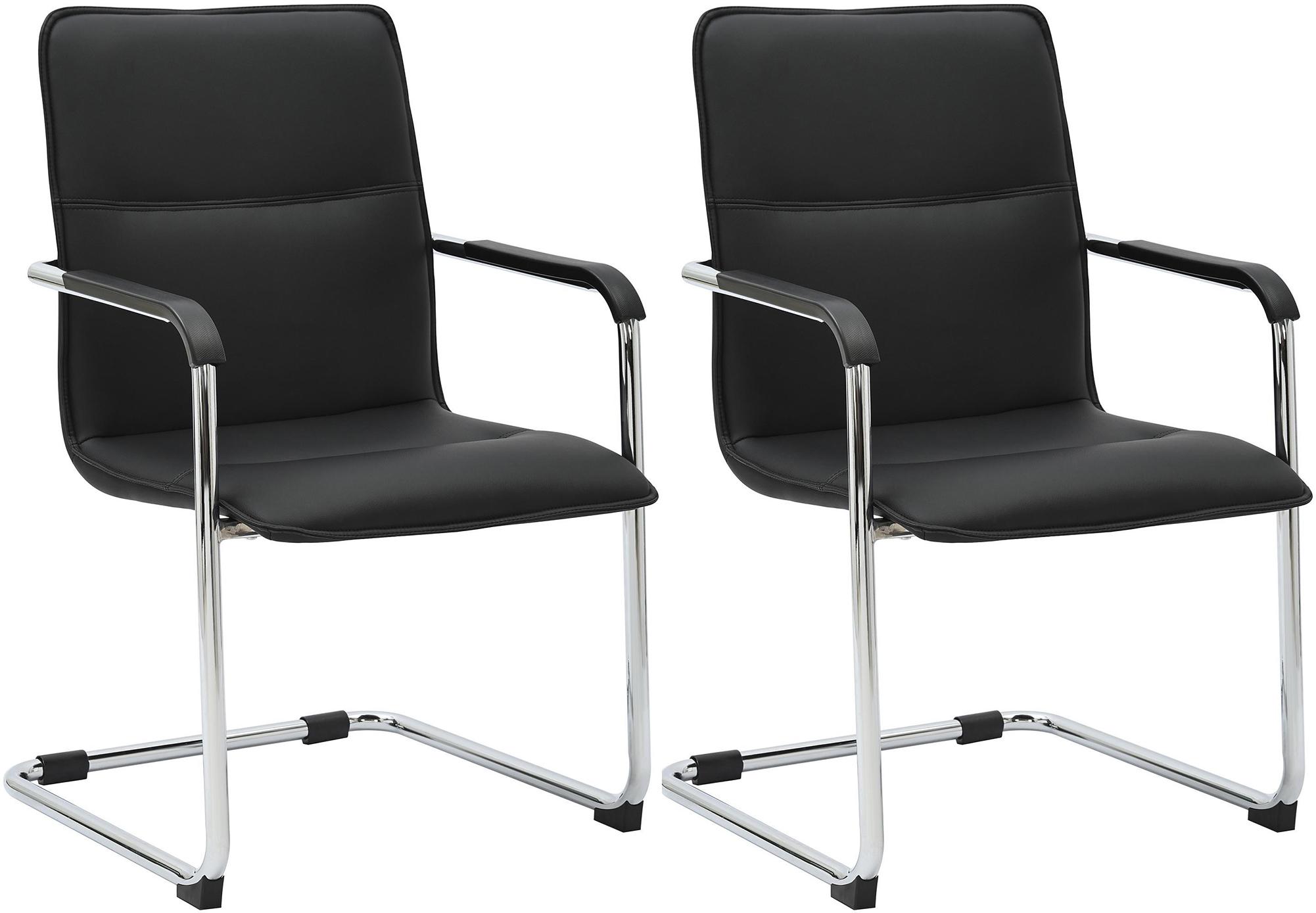 Lot de 2 chaises cantilever Seattle en similicuir