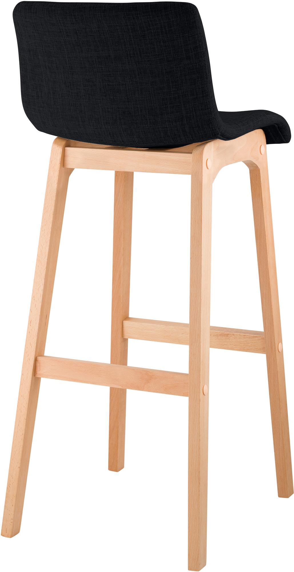 Lot de 2 tabourets de bar Hover en tissu, piètement à quatre pieds en bois naturel