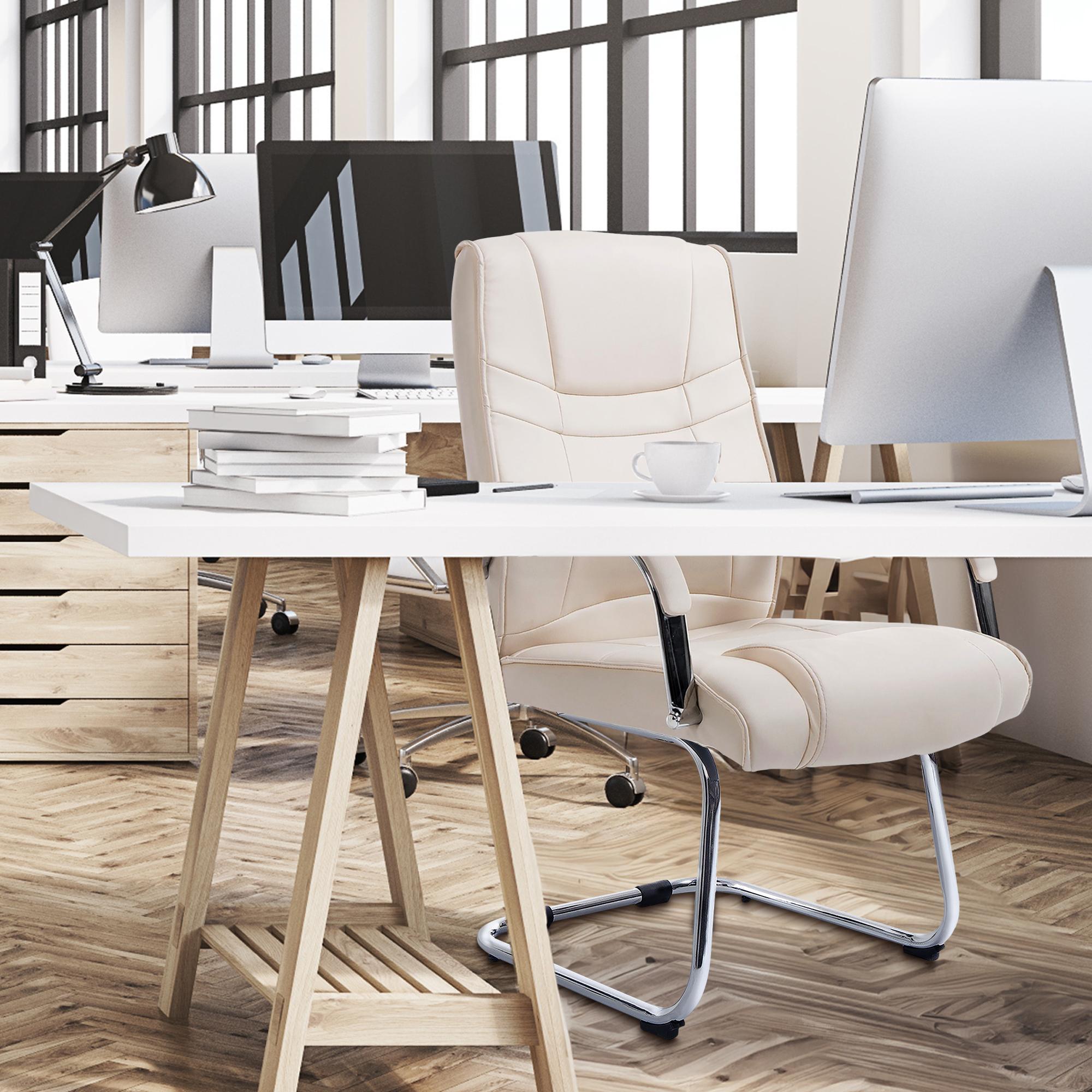 Lot de 2 Chaises Cantilever Attila en Similicuir avec accoudoirs
