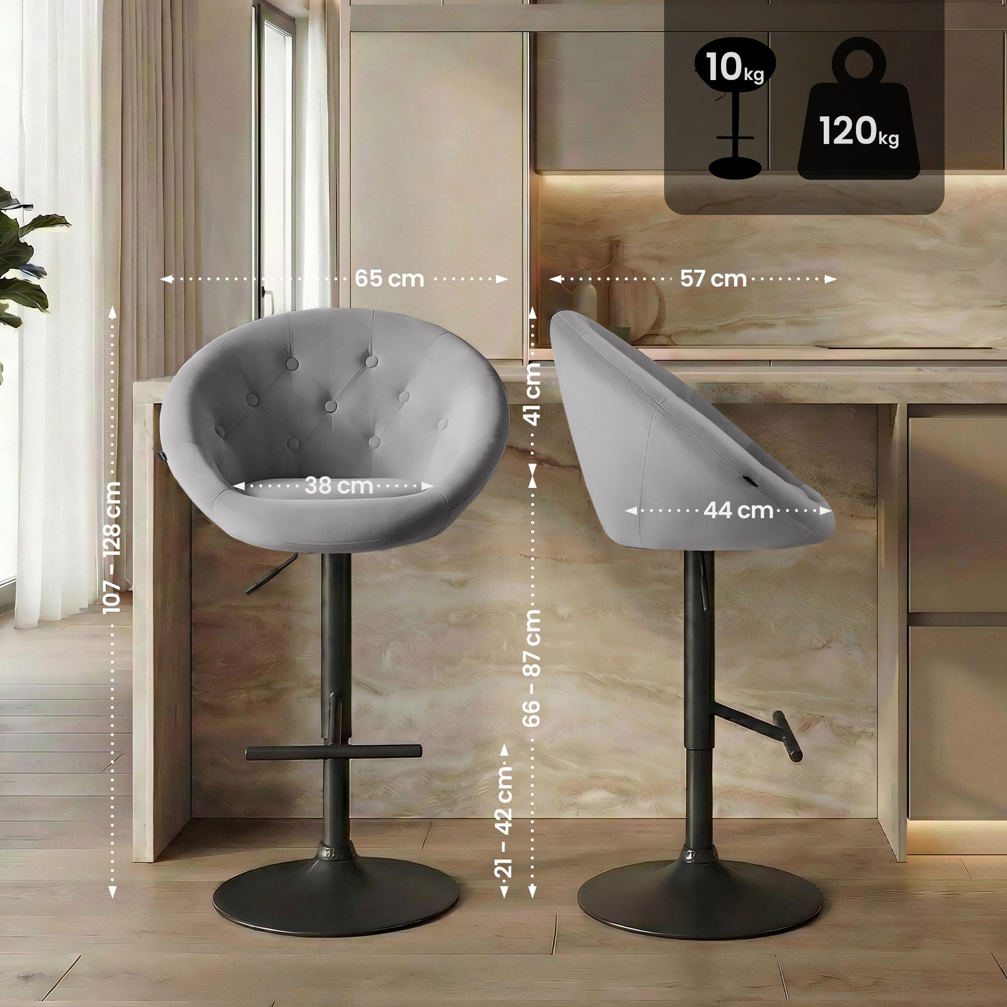 Tabouret de bar London en velours