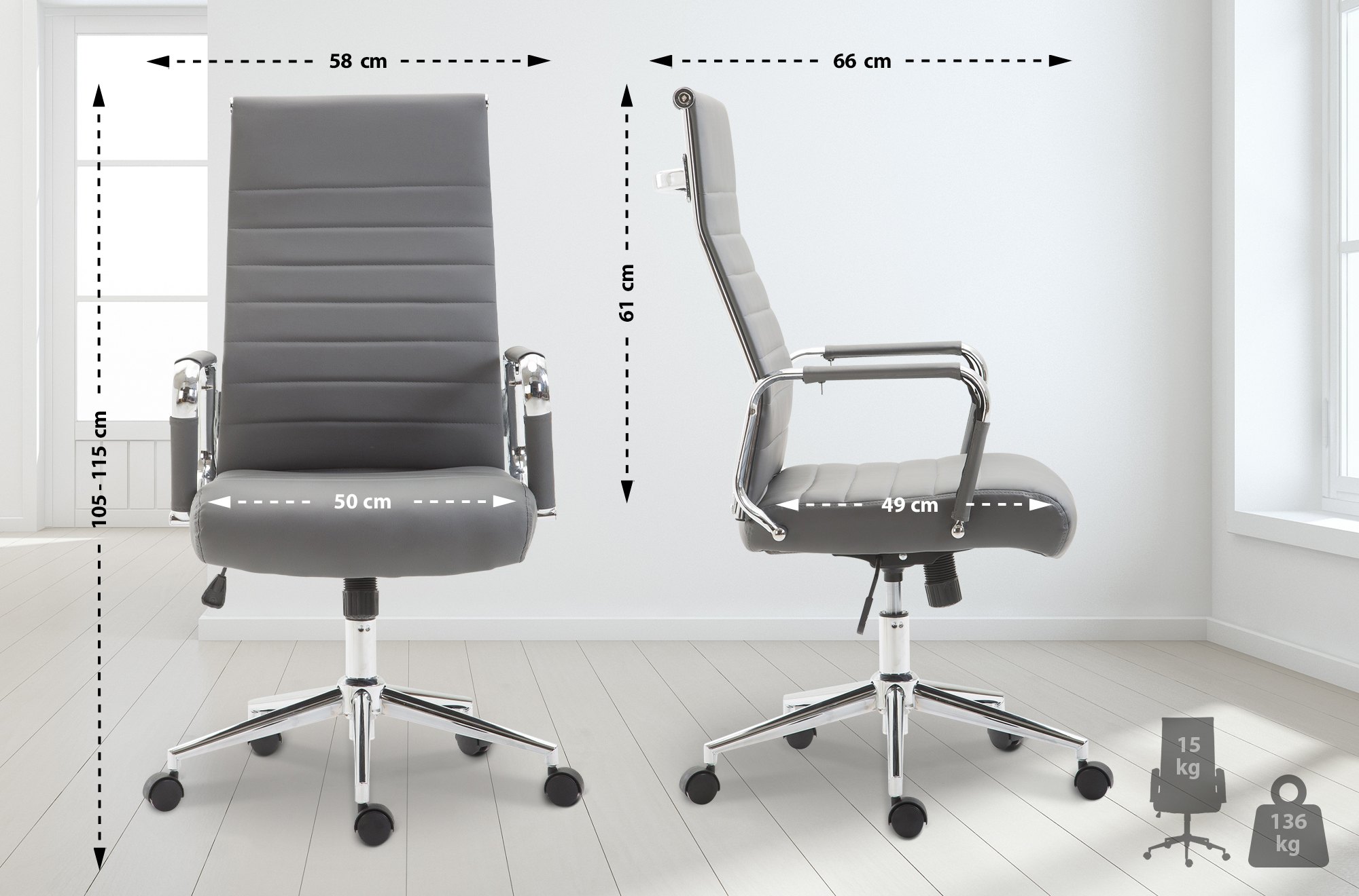 Fauteuil de bureau Kolumbus similicuir