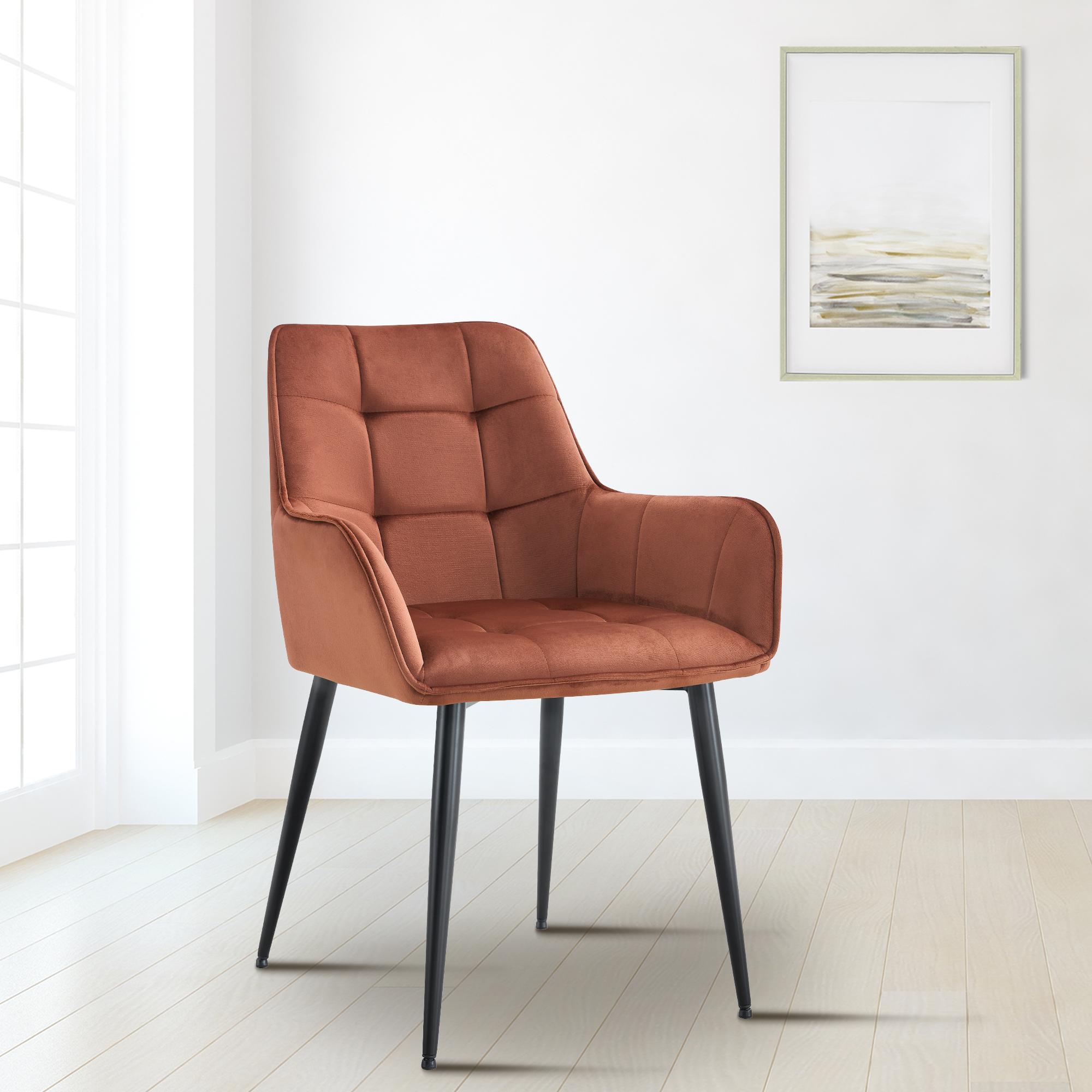Chaise de salle à manger Ferndale revêtement en velours