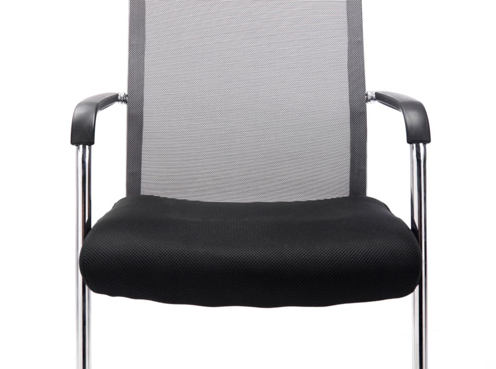 Lot de 2 Chaises cantilever Brenda avec revétement en maille et Pied luge en métal