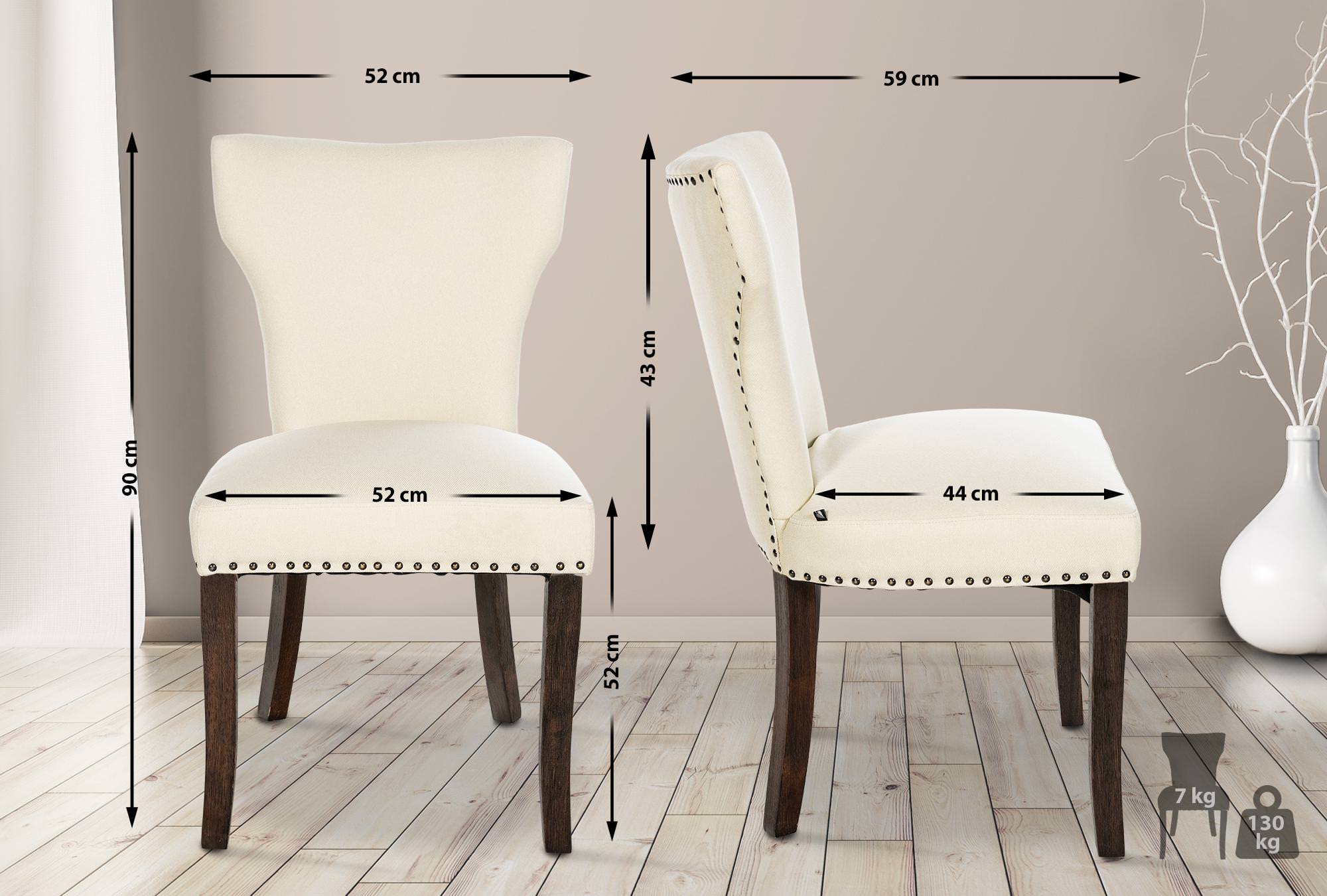 Lot de 2 chaises de salle à manger Zadar tissu