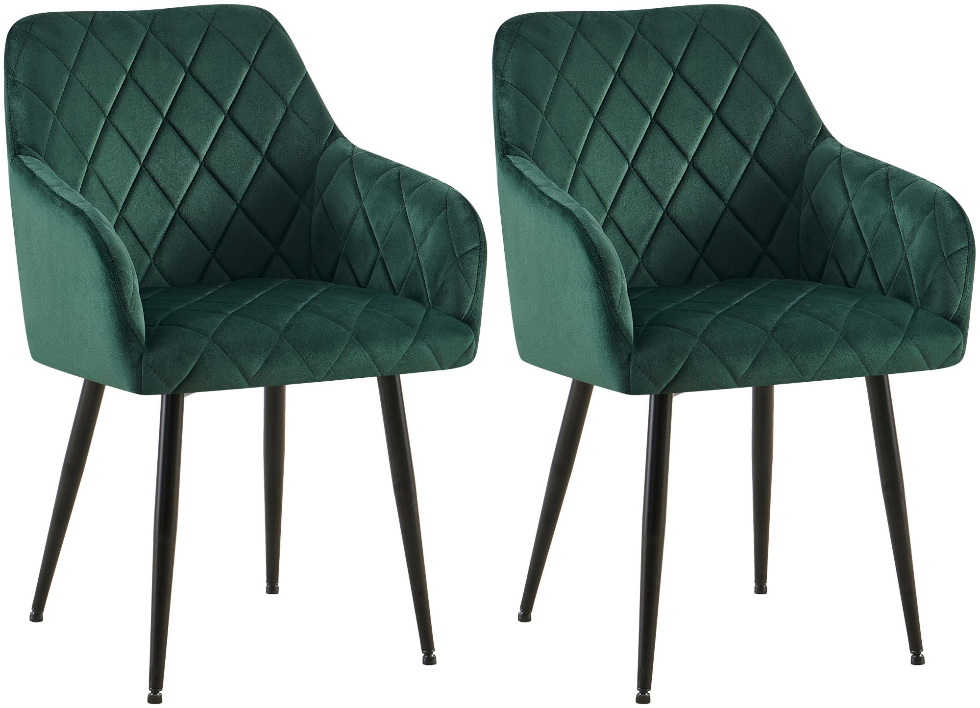 Lot de 2 chaises de salle à manger Monett velours