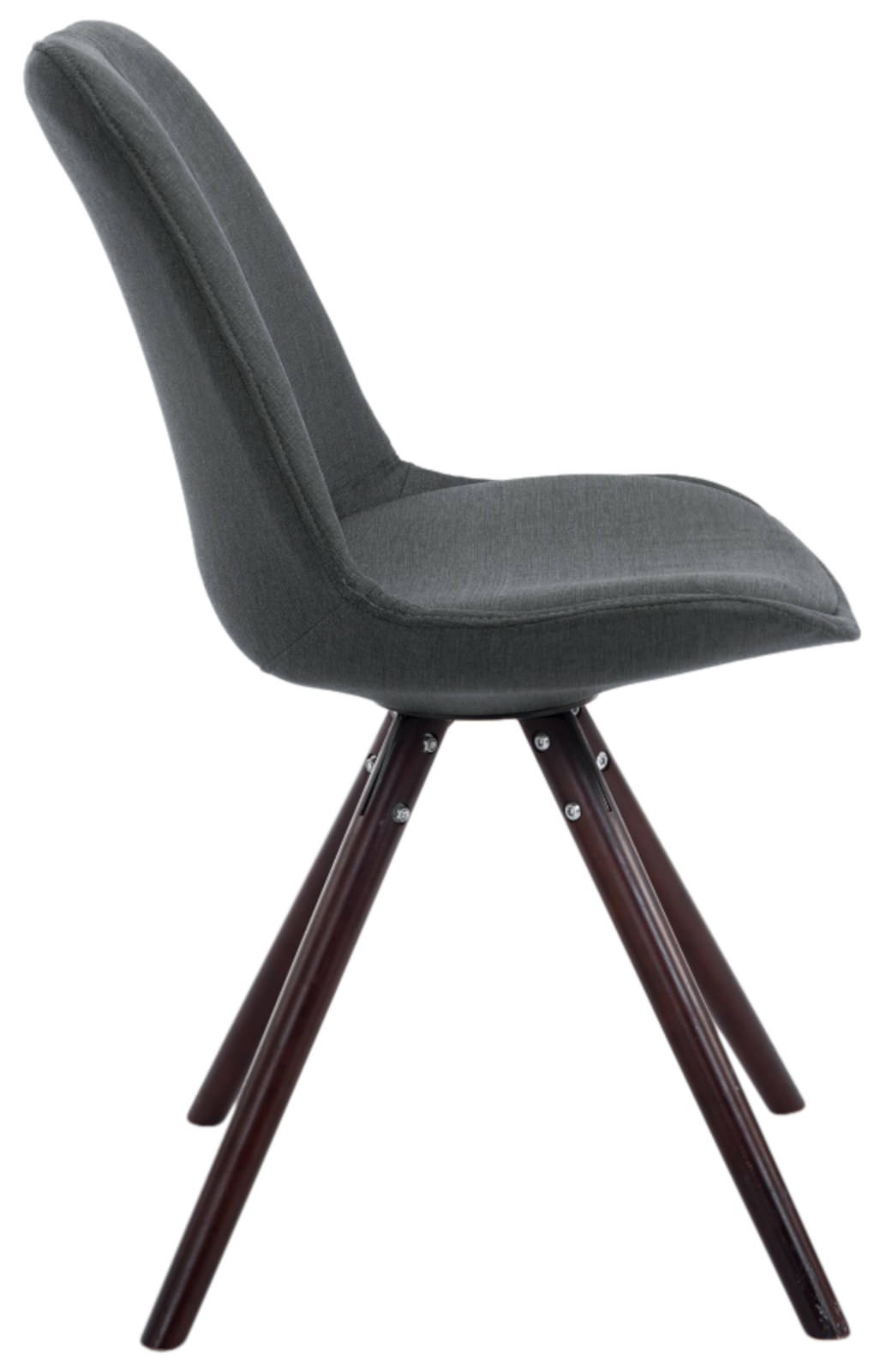 Lot de 4 Chaises de salle à manger Toulouse Tissu Pieds ronds bois