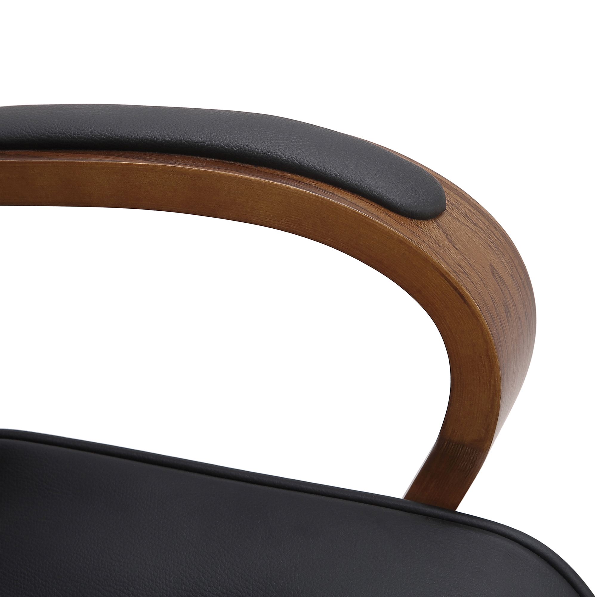 Fauteuil de bureau Yankton en similicuir avec coque de siège en bois