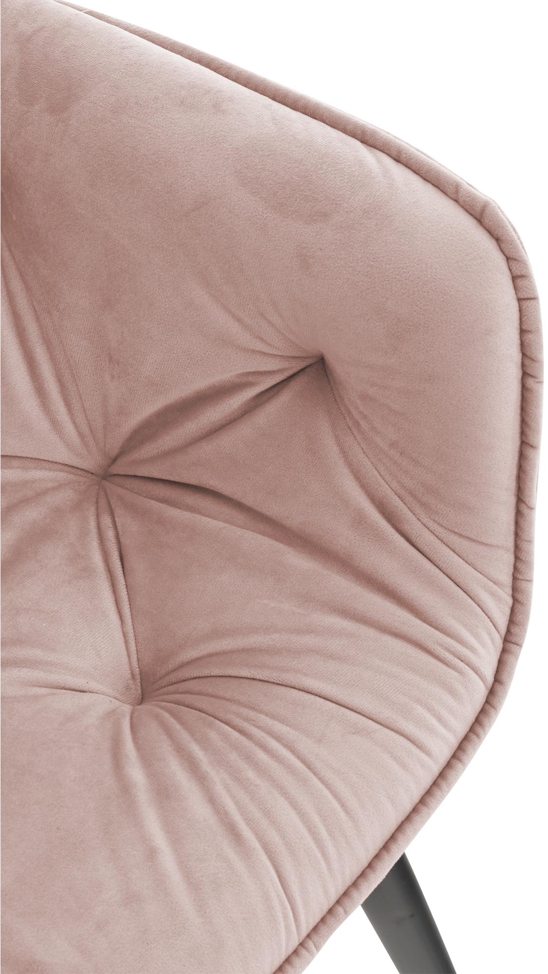 Chaise de salle à manger Tanna en Velours avec Piètement en Métal noir