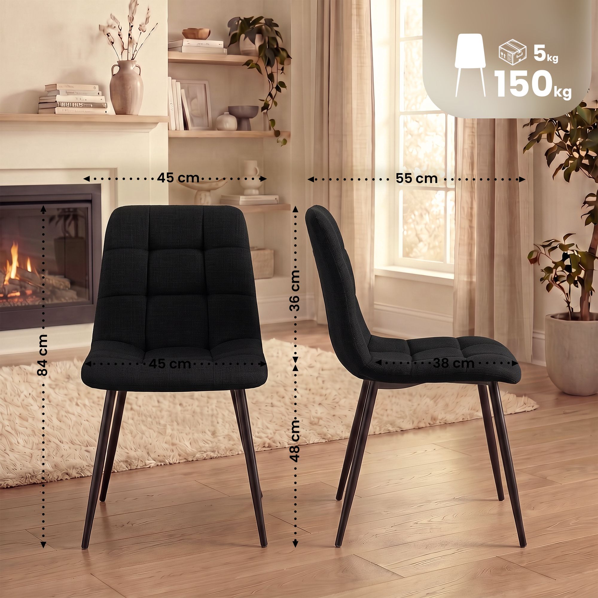 Lot de 4 chaises de salle à manger Tilde