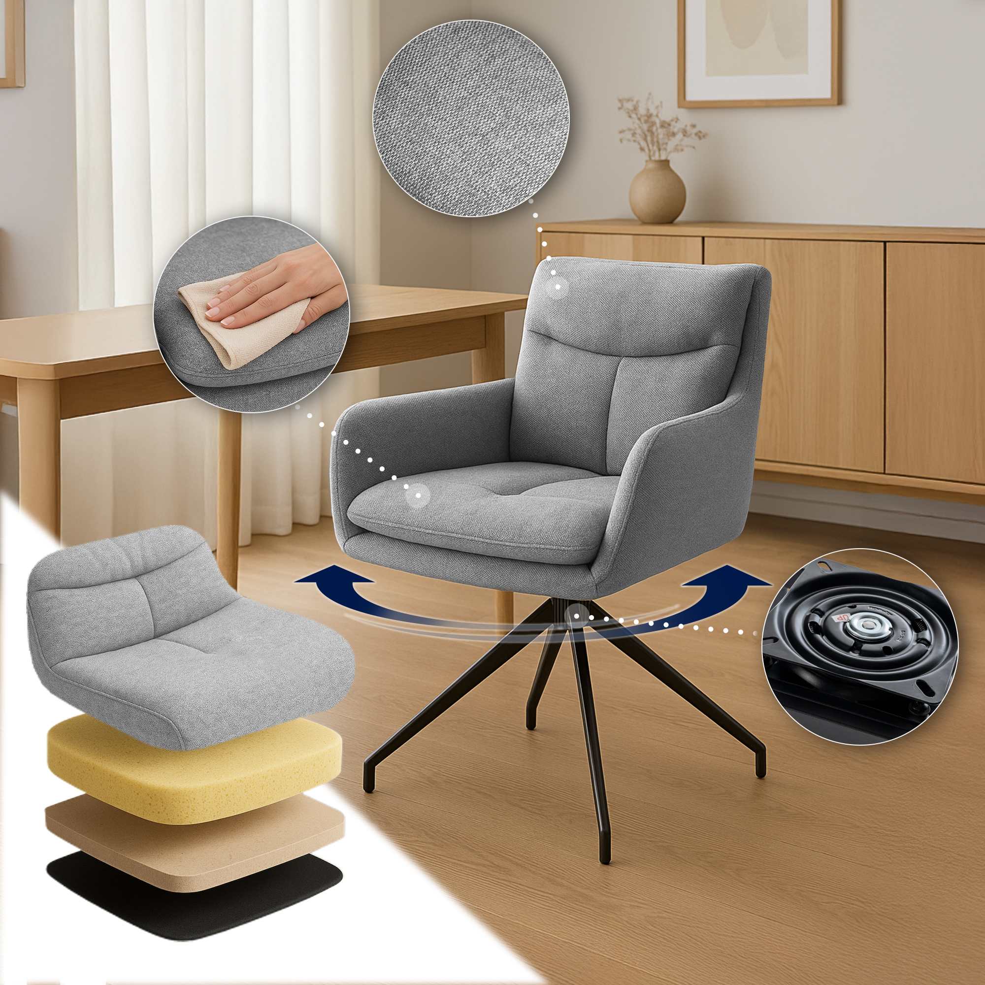 Chaise de salle à manger Somers Tissu