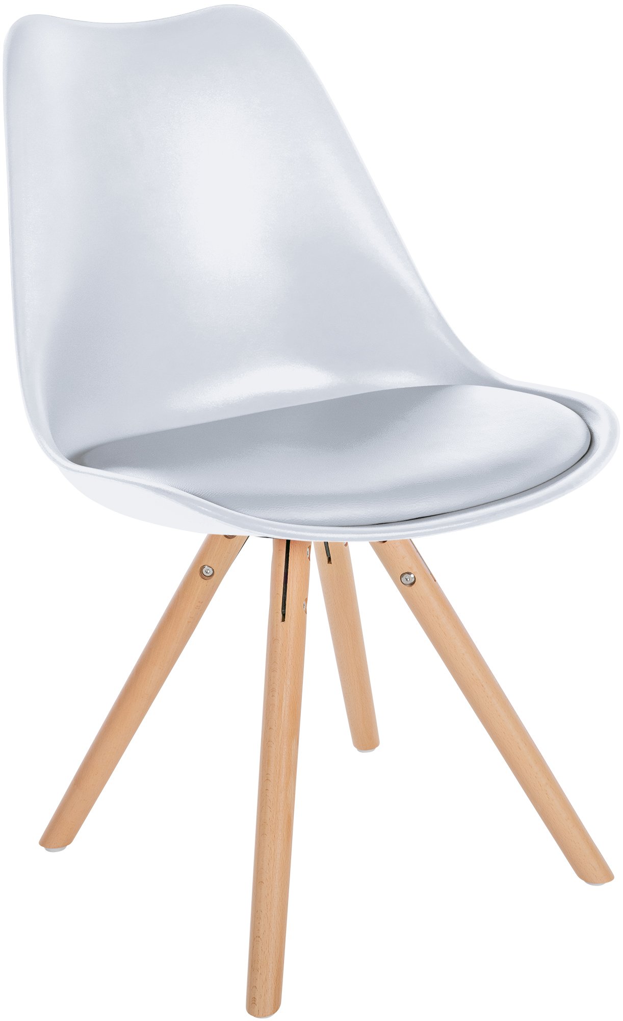 Lot de 4 chaises de salle à manger Sofia en plastique Pieds en bois
