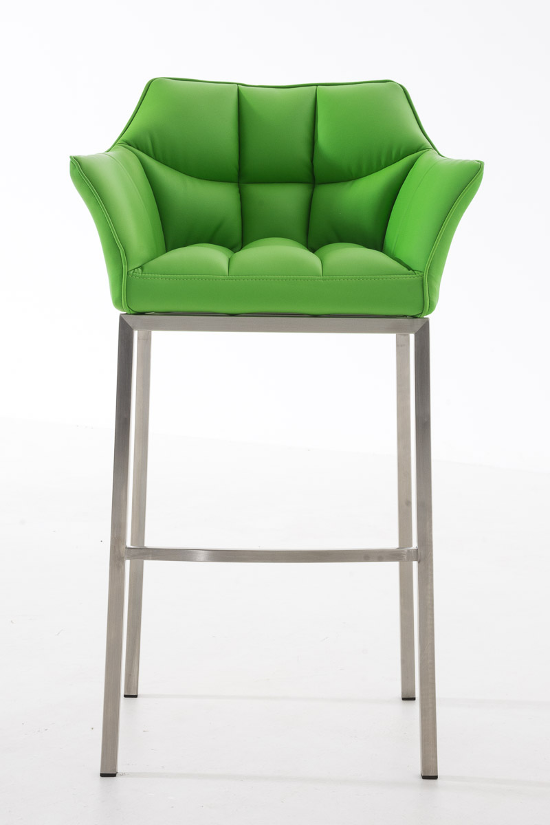 Tabouret de bar Damaso en similicuir avec piétement quatre pieds