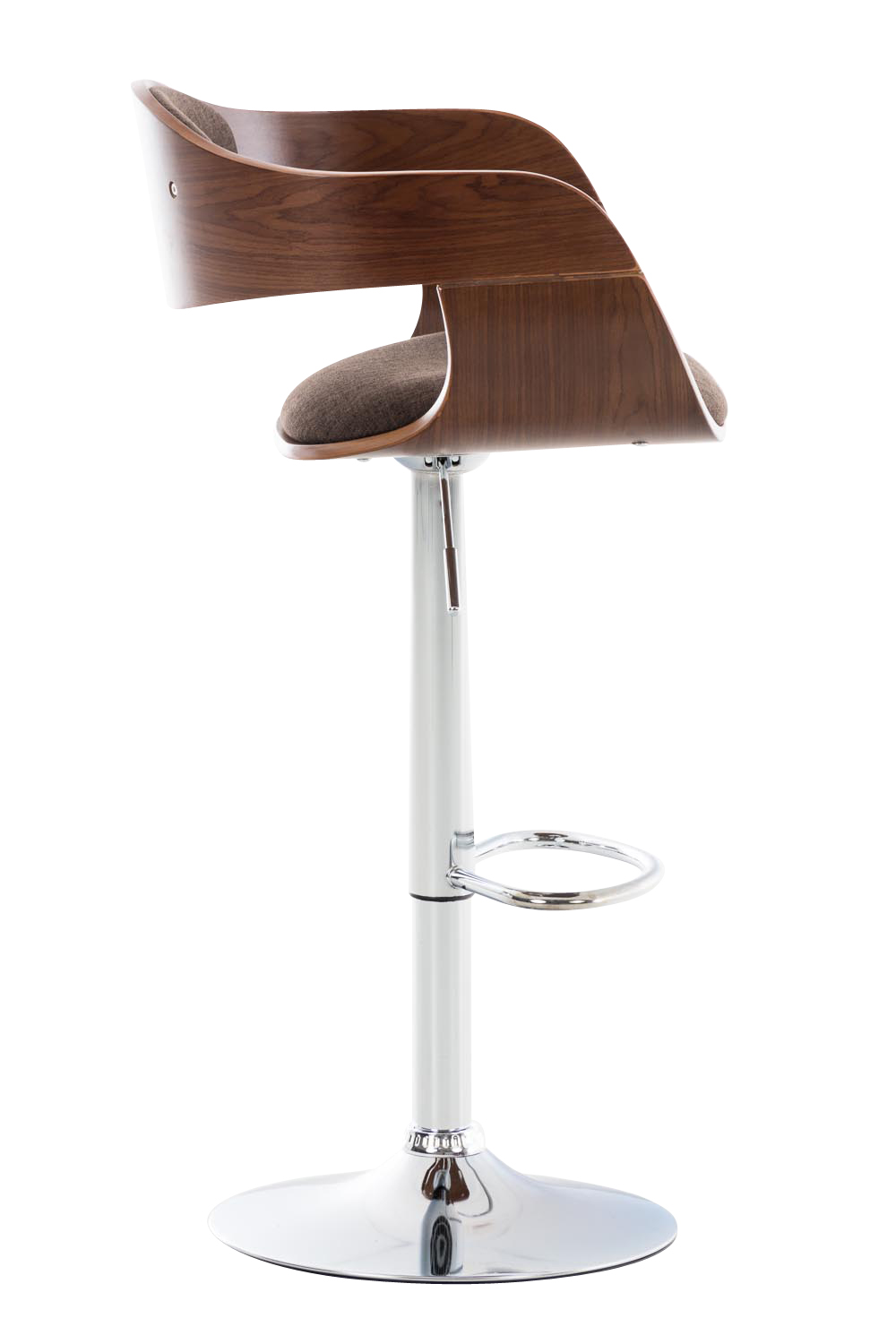 Lot de 2 tabourets de bar Kingston en tissu avec piètement en métal aspect chromé