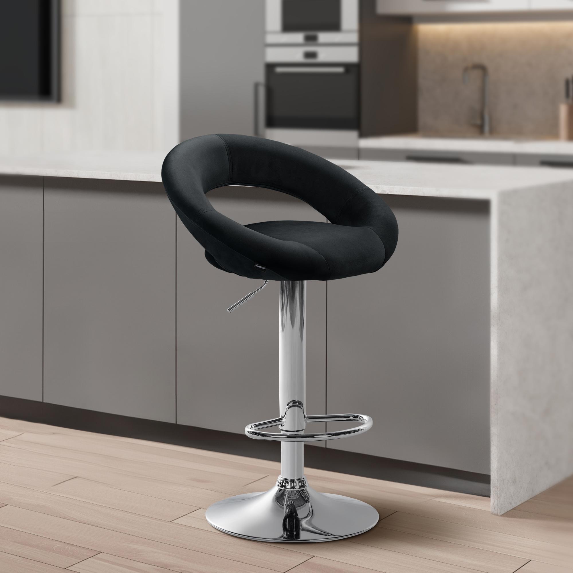 Tabouret de bar Olinda velours