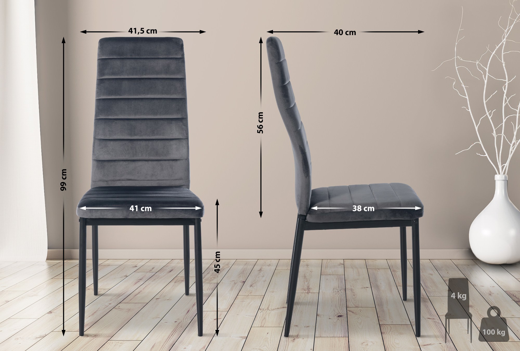Lot de 6 chaises de salle à manger Mayfair