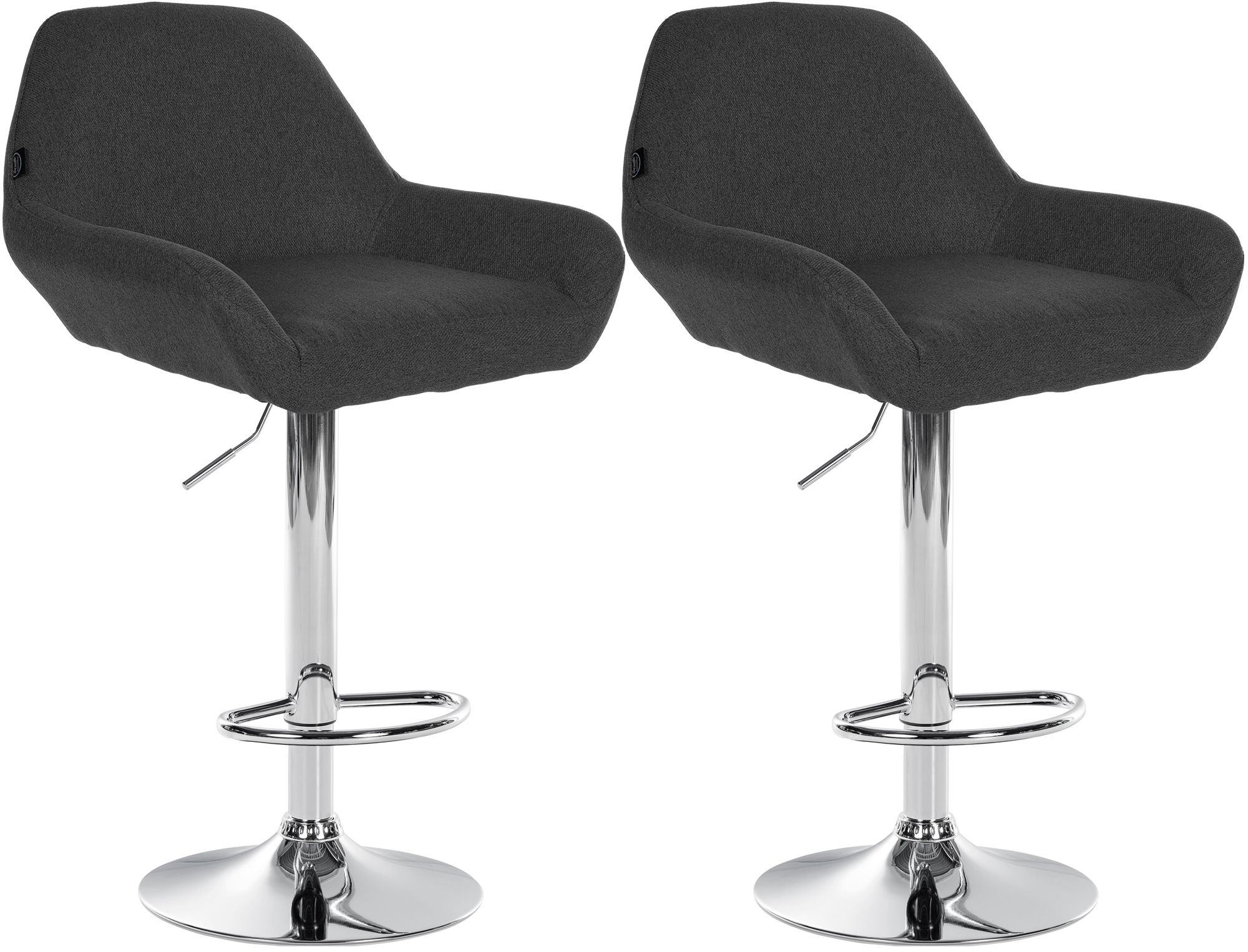 Lot de 2 tabourets de bar Braga en tissu