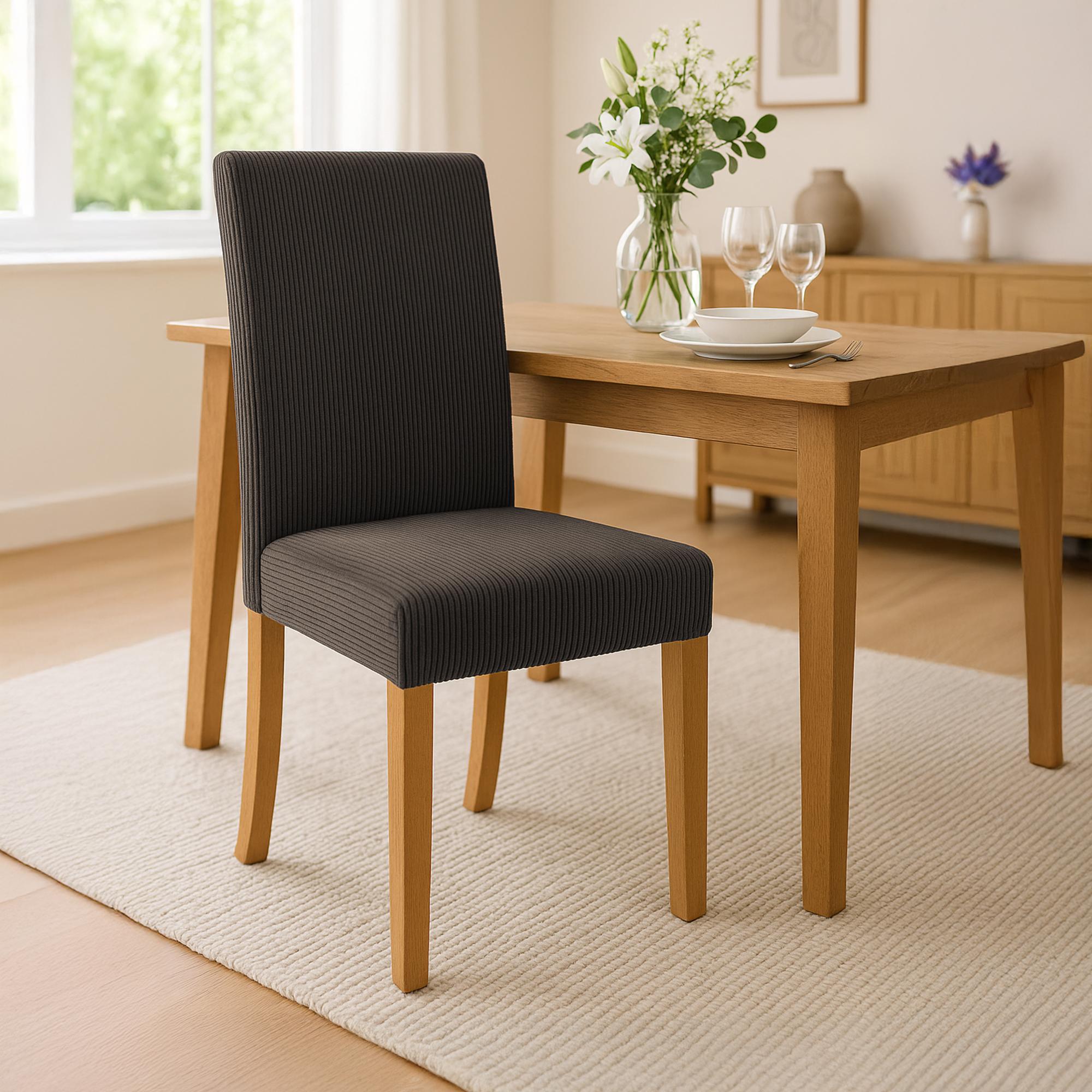 Chaise de salle à manger Ina velours côtelé