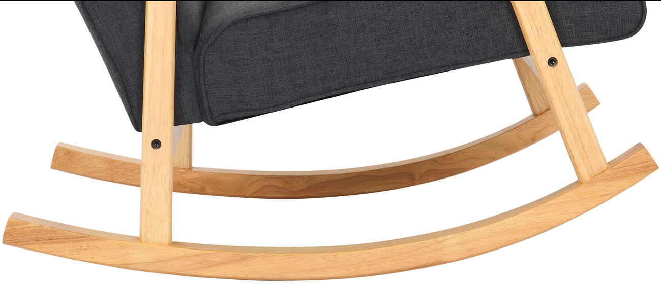 Chaise a bascule Morelia en tissu avec pieds nature
