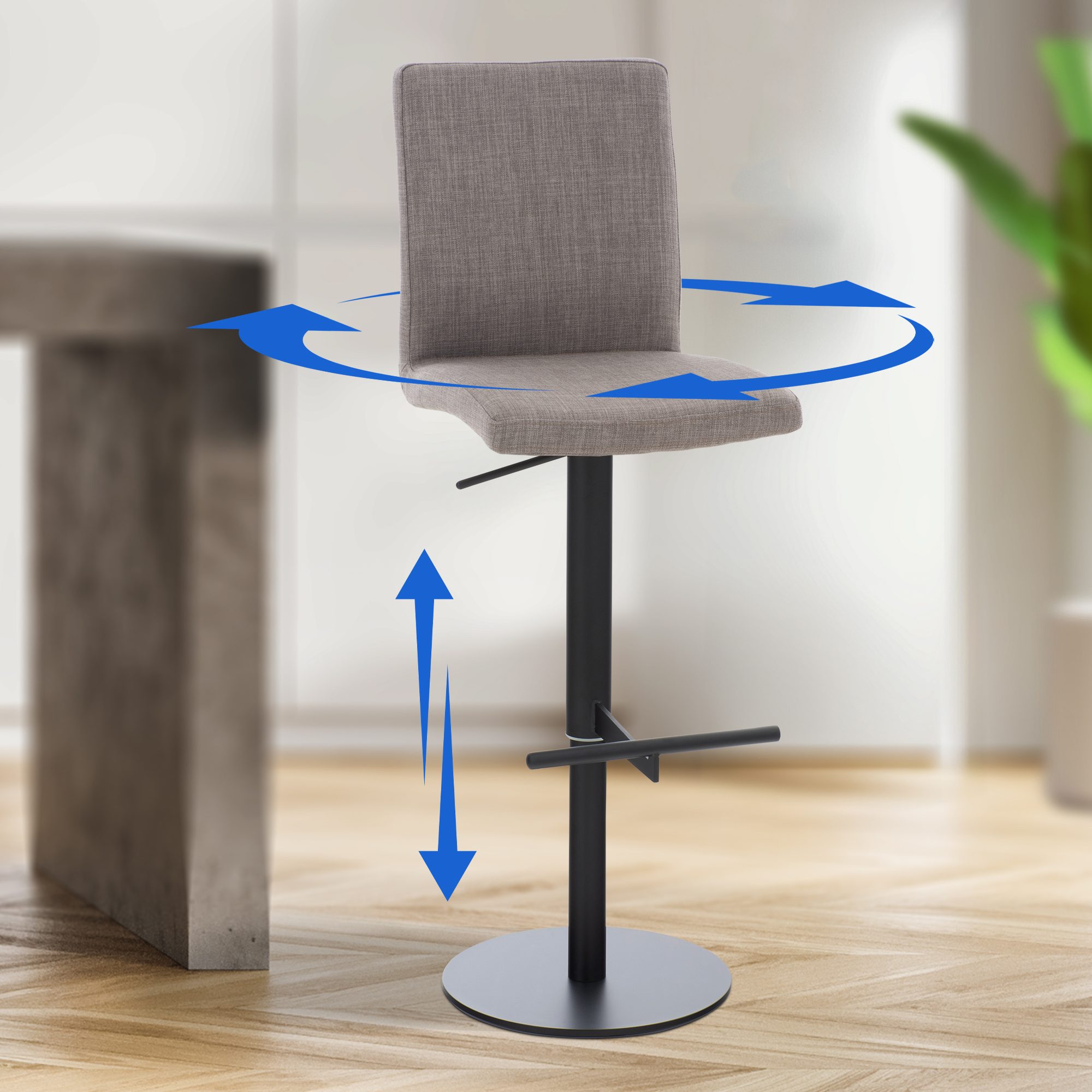 Tabouret de bar Cadiz tissu